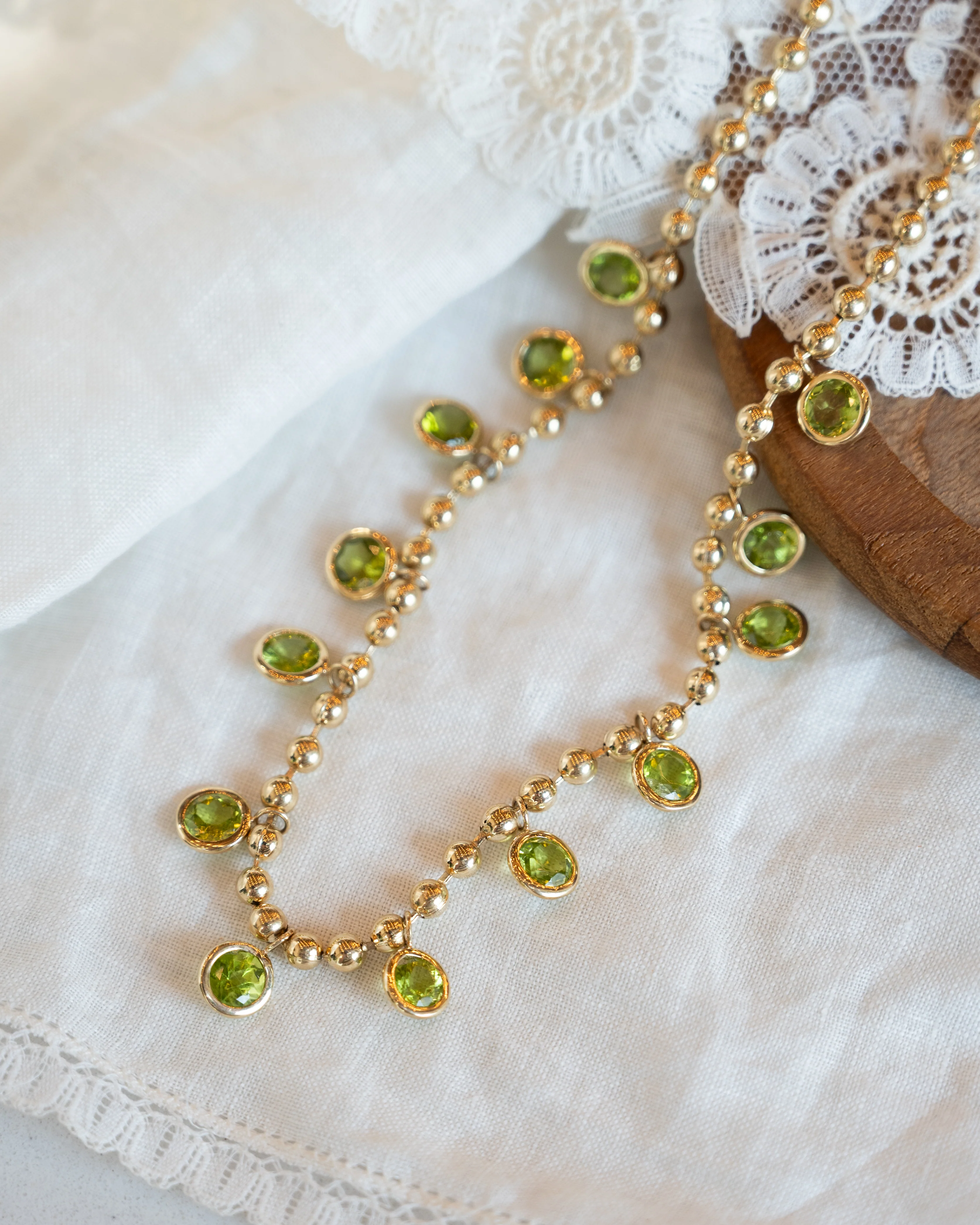 11.39 Peridot Dangle Necklace in 14k Yellow Gold - Image 6