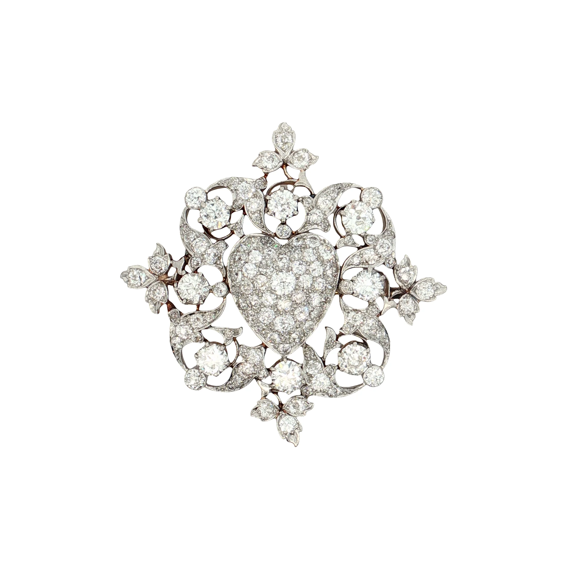11.69 Antique Edwardian Tiffany & Co Heart Brooch/Pendant