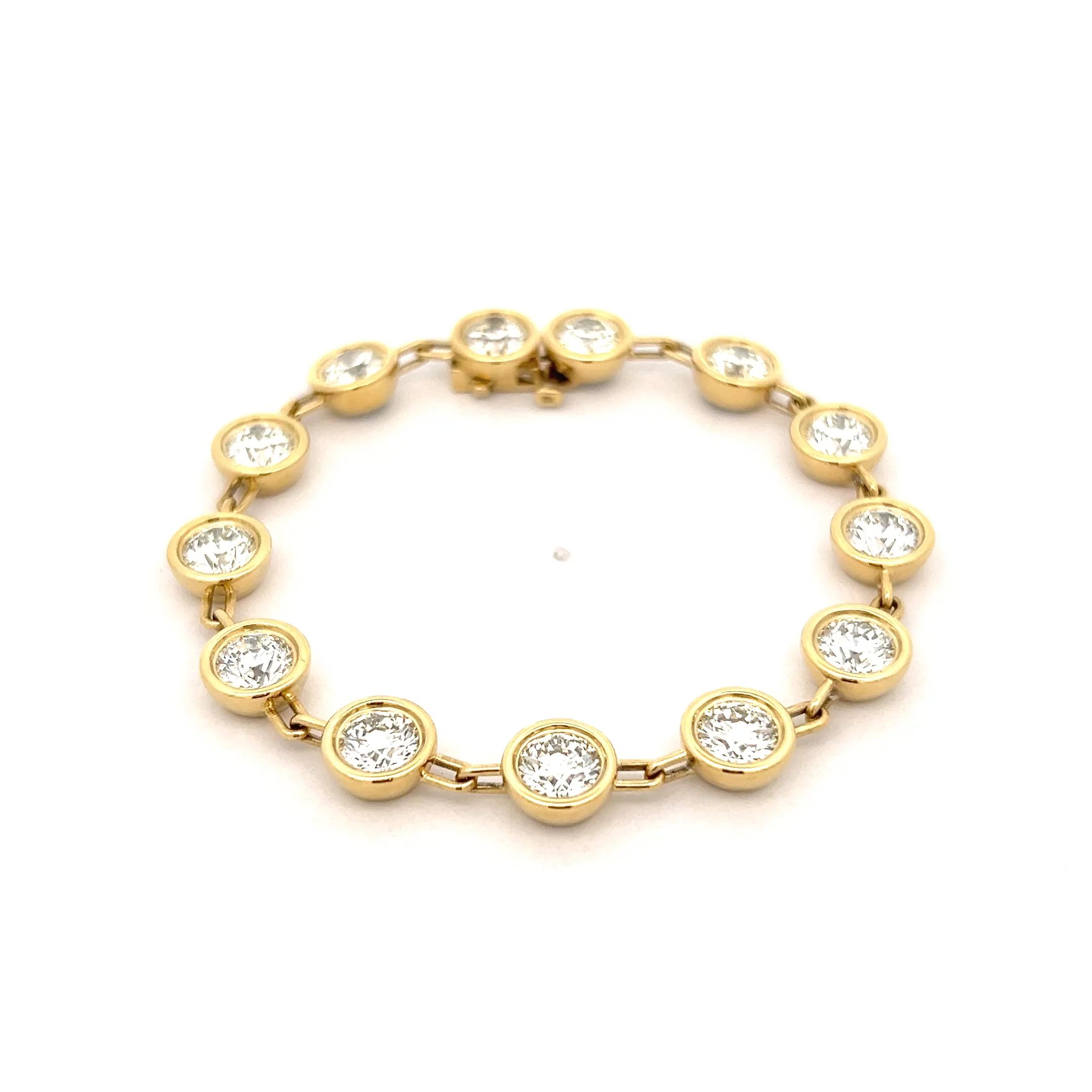 11.75 Diamond Paperclip Link Bracelet 18k Yellow Gold