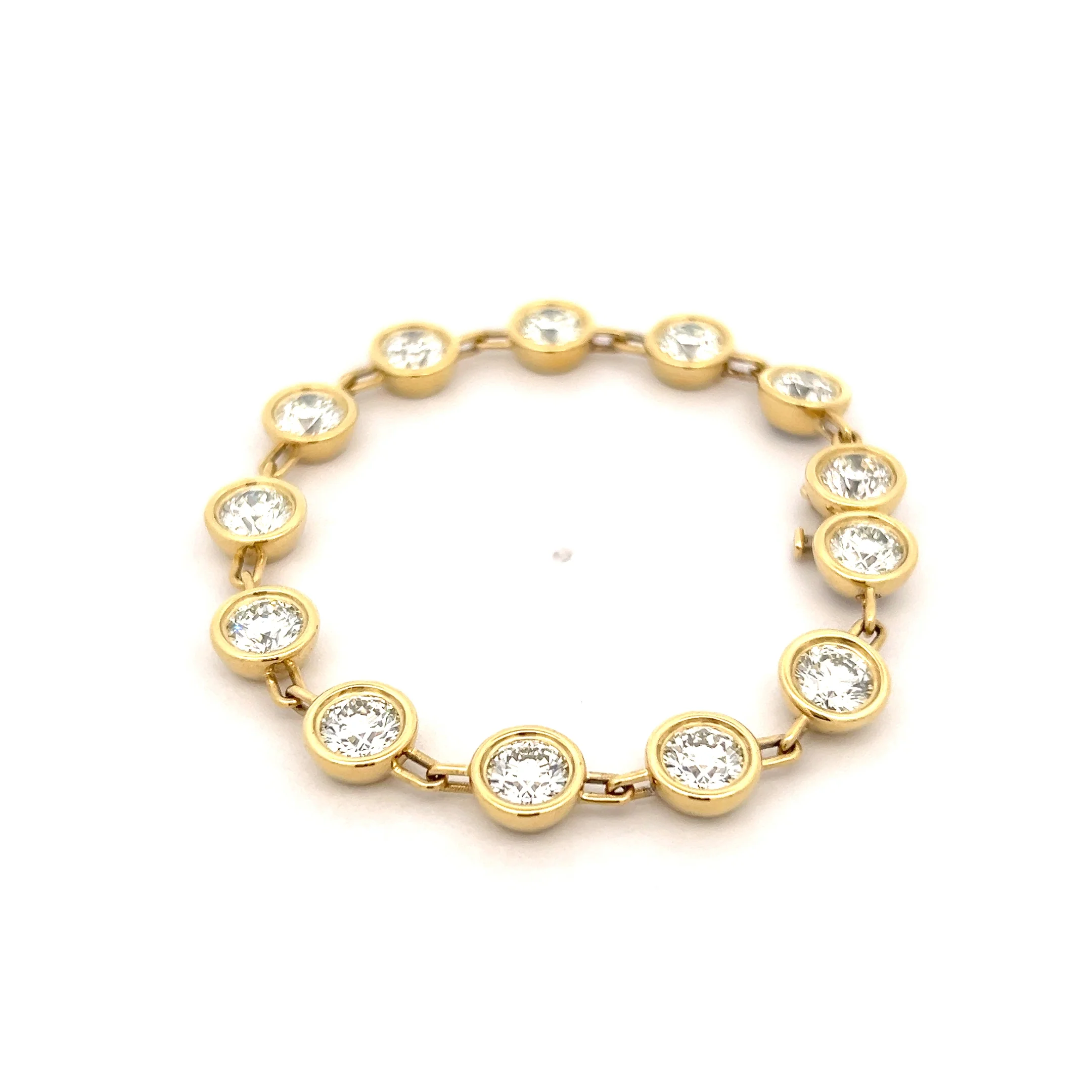 11.75 Diamond Paperclip Link Bracelet 18k Yellow Gold - Image 2