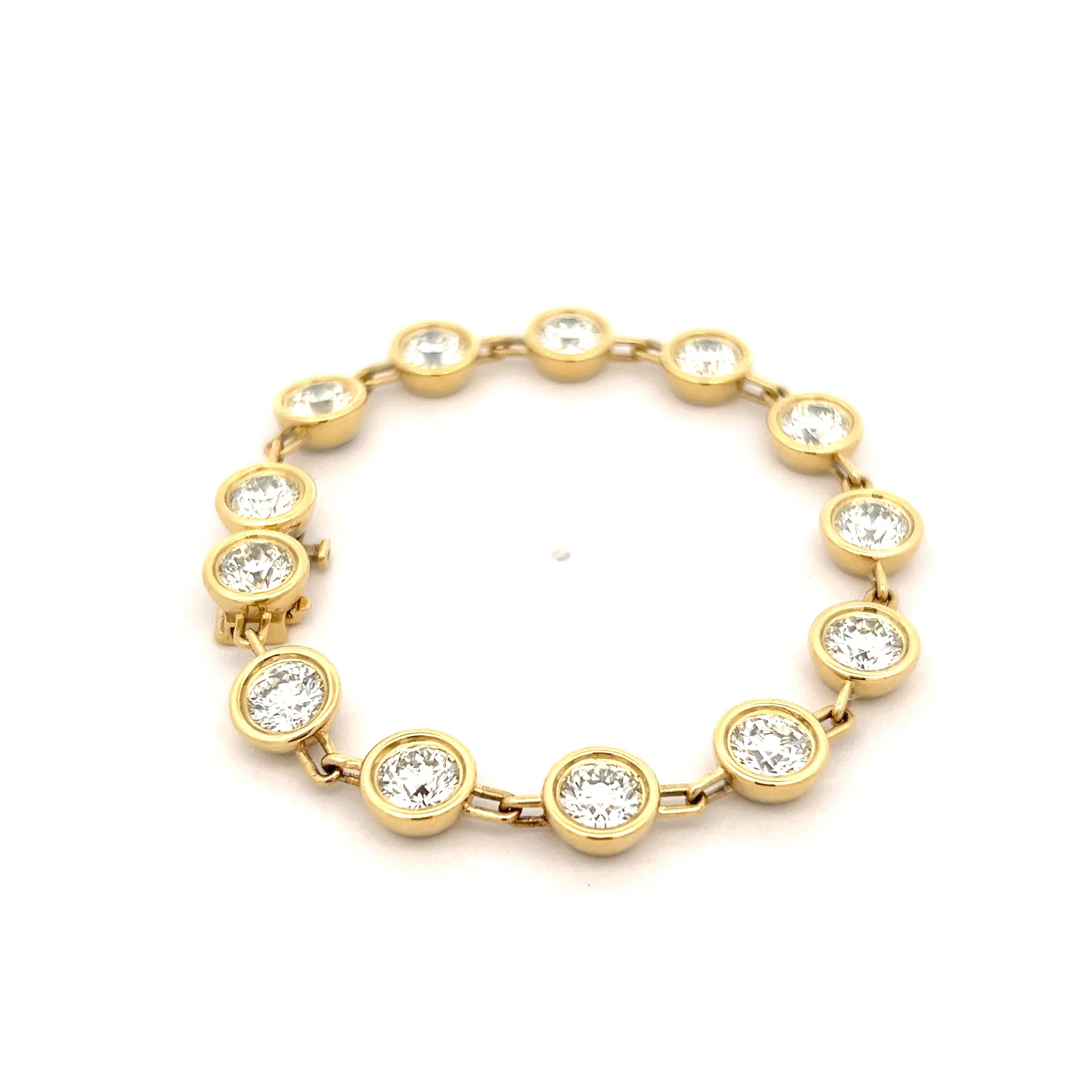 11.75 Diamond Paperclip Link Bracelet 18k Yellow Gold - Image 3