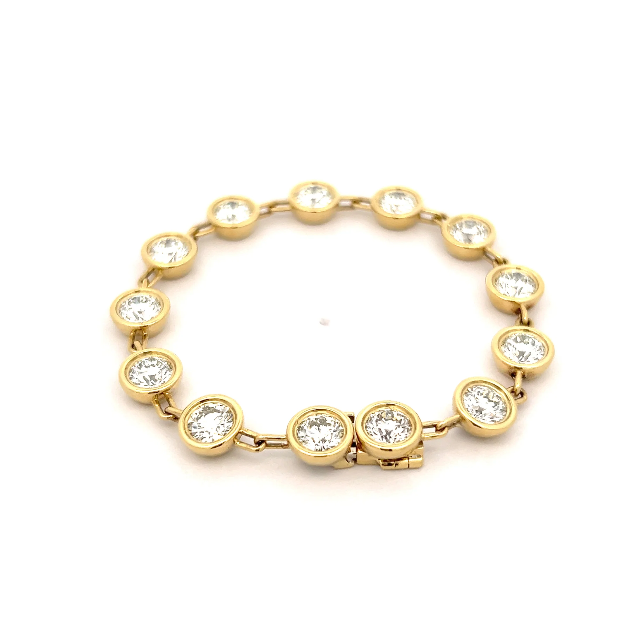 11.75 Diamond Paperclip Link Bracelet 18k Yellow Gold - Image 4