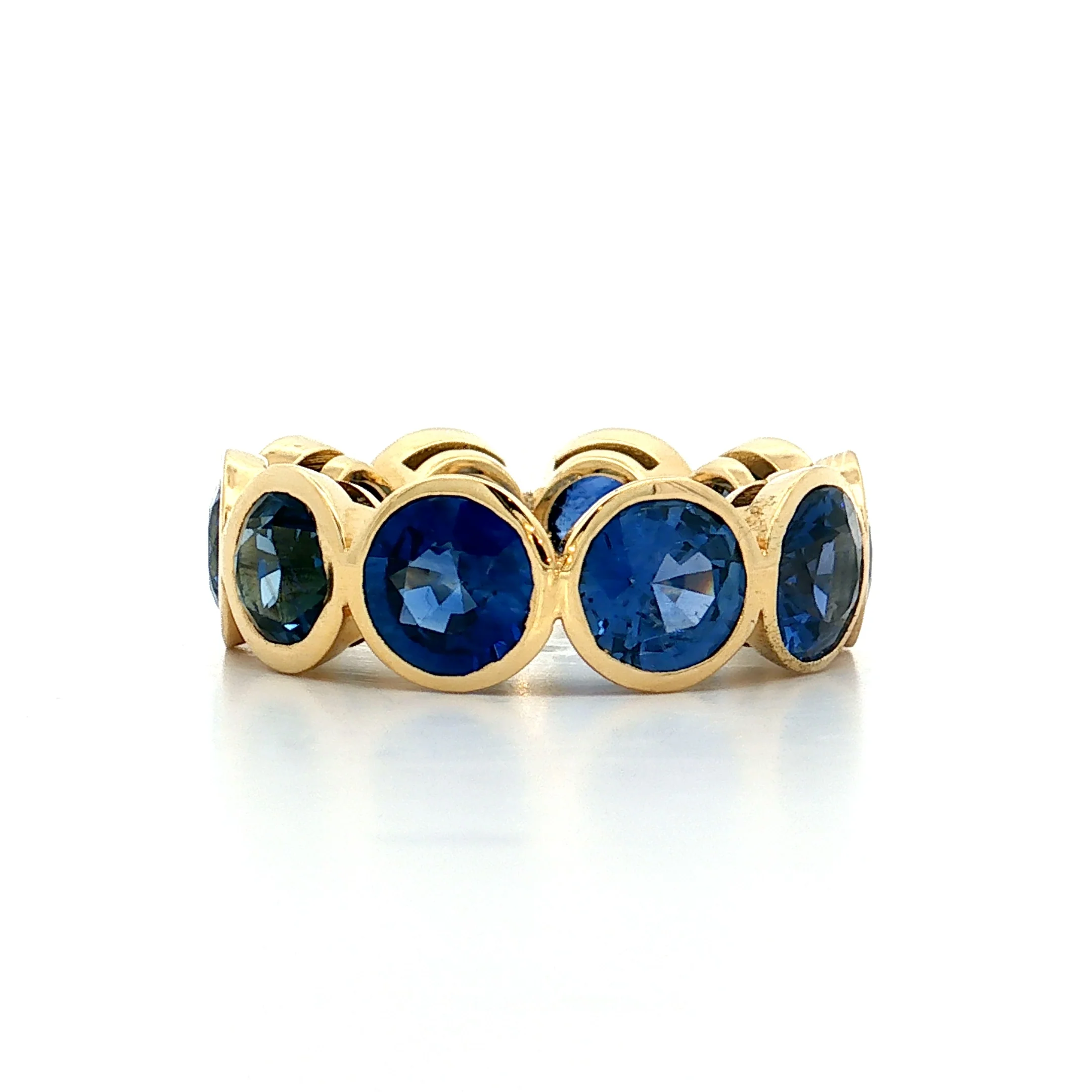 11.79 Blue Sapphire Eternity Band 18k Yellow Gold - Image 2