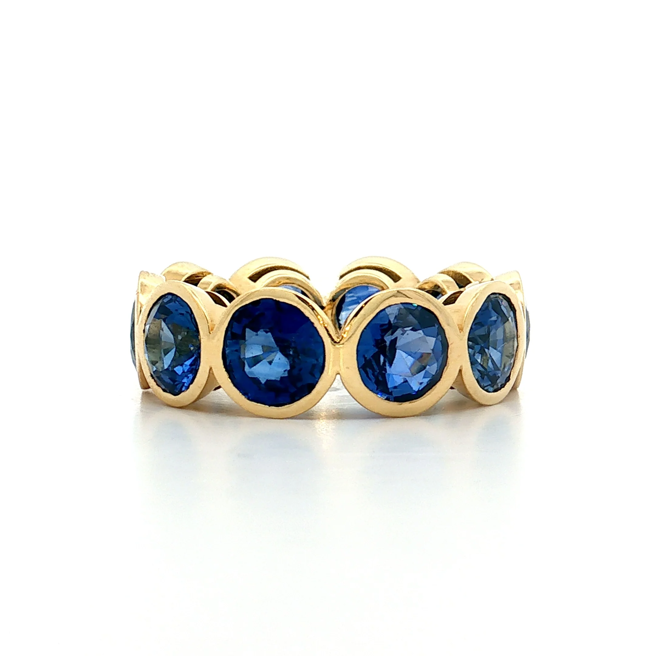 11.79 Blue Sapphire Eternity Band 18k Yellow Gold - Image 4