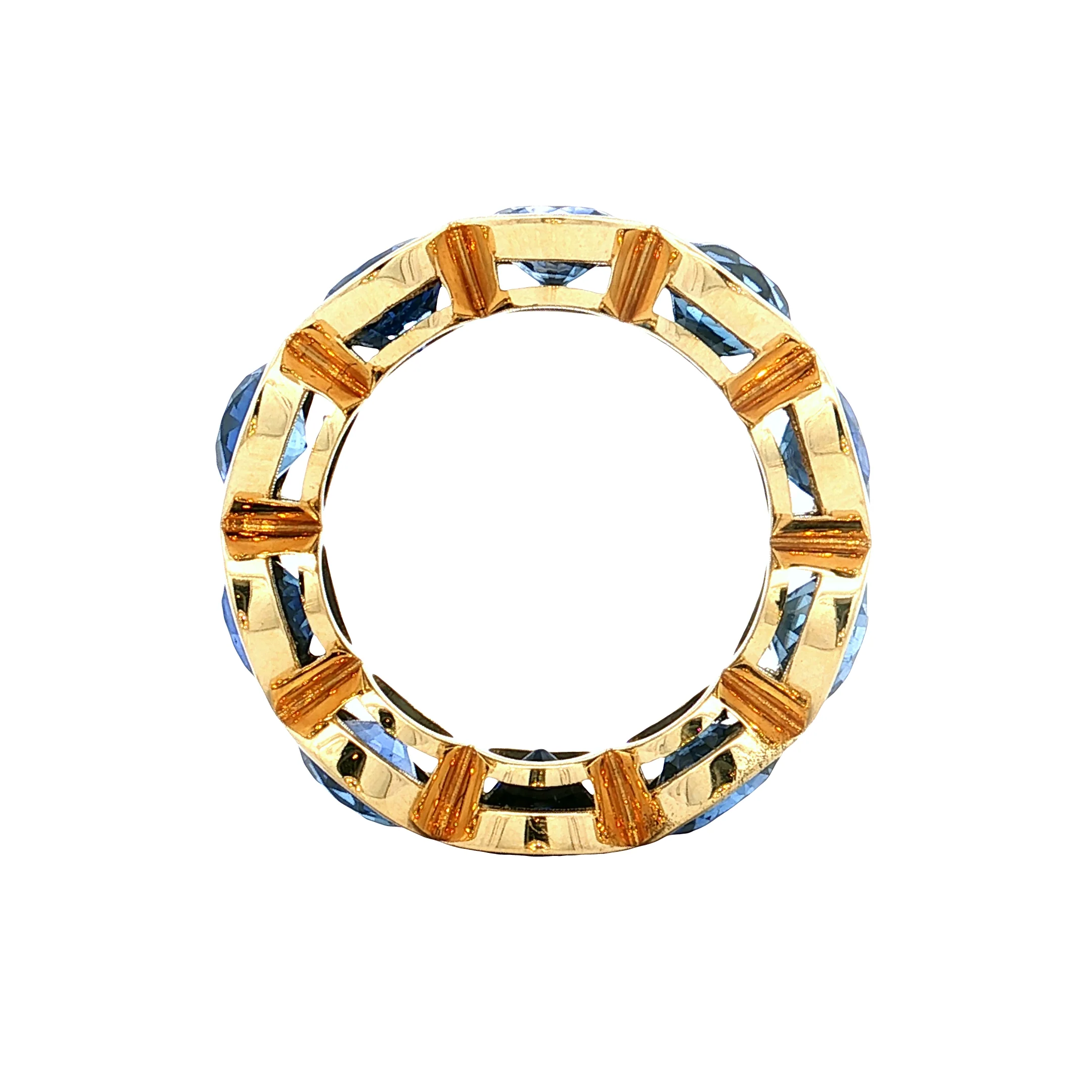 11.79 Blue Sapphire Eternity Band 18k Yellow Gold - Image 5