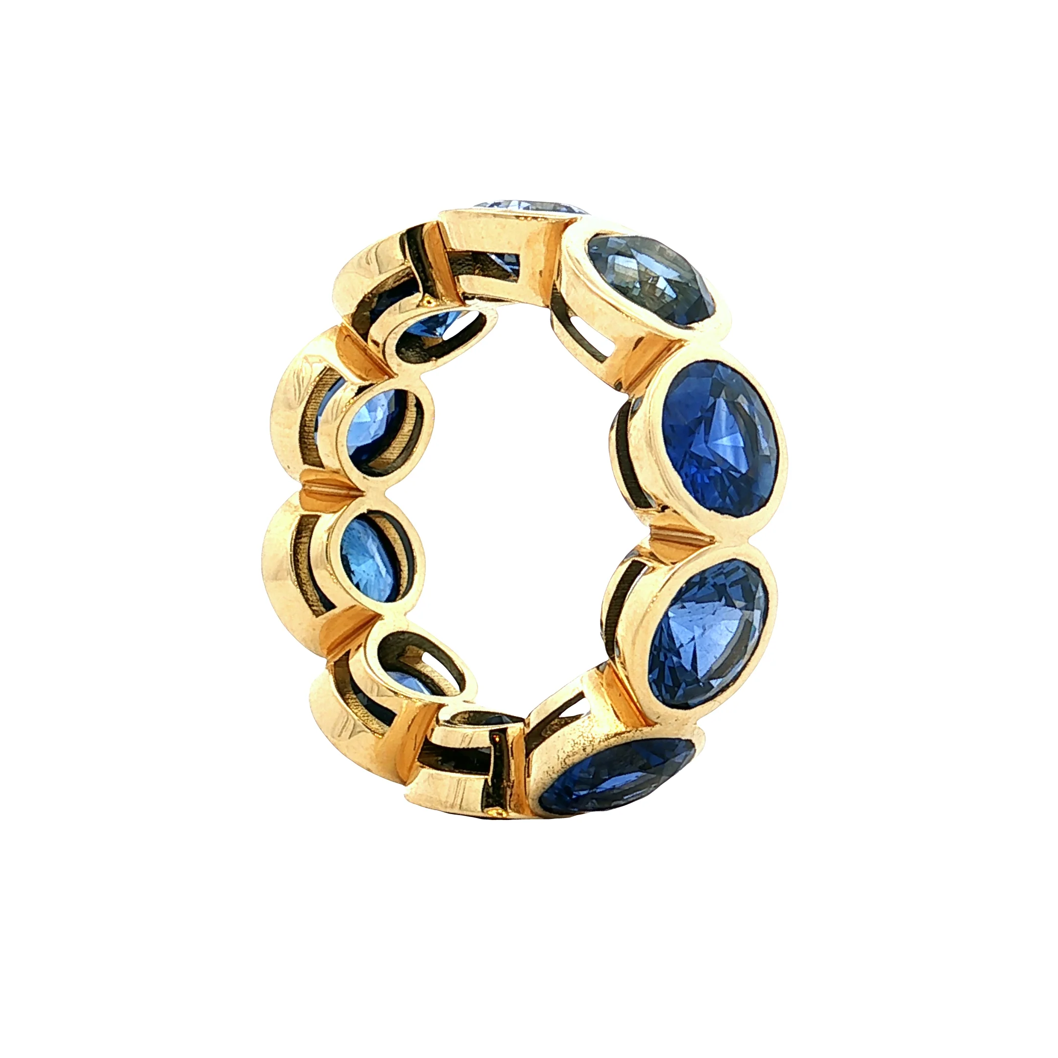 11.79 Blue Sapphire Eternity Band 18k Yellow Gold - Image 6