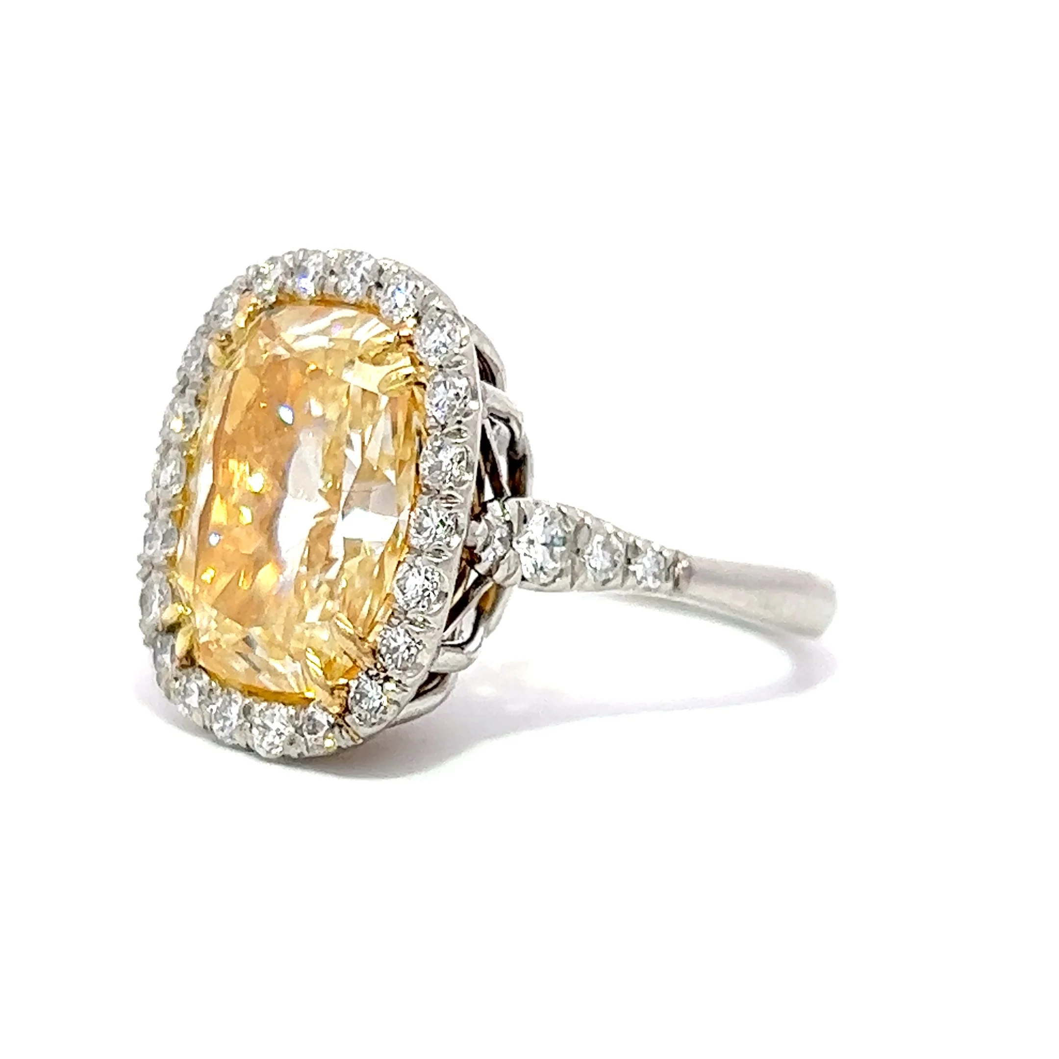 11.79 Fancy Yellow Diamond Engagement Ring in Platinum - Image 2