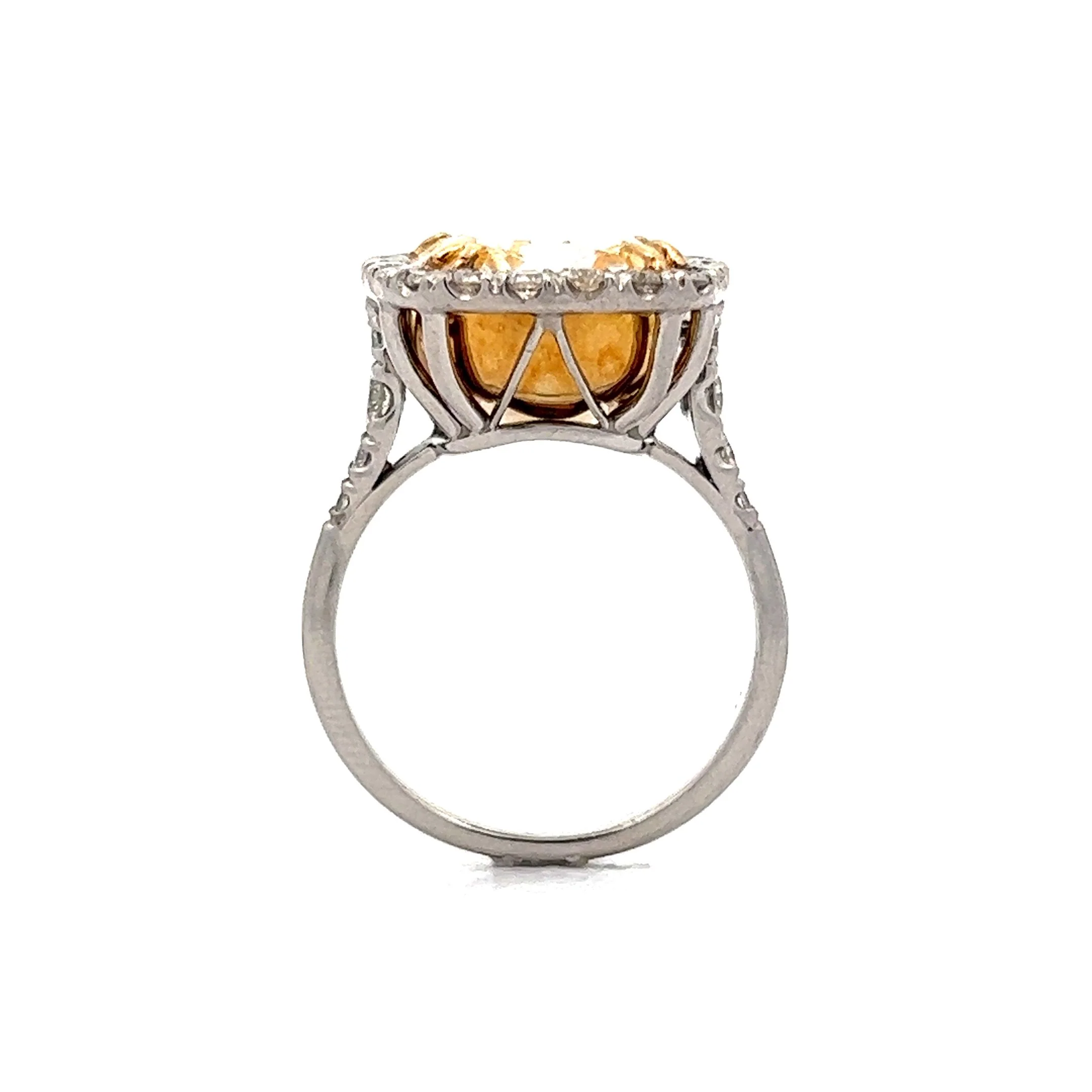 11.79 Fancy Yellow Diamond Engagement Ring in Platinum - Image 4