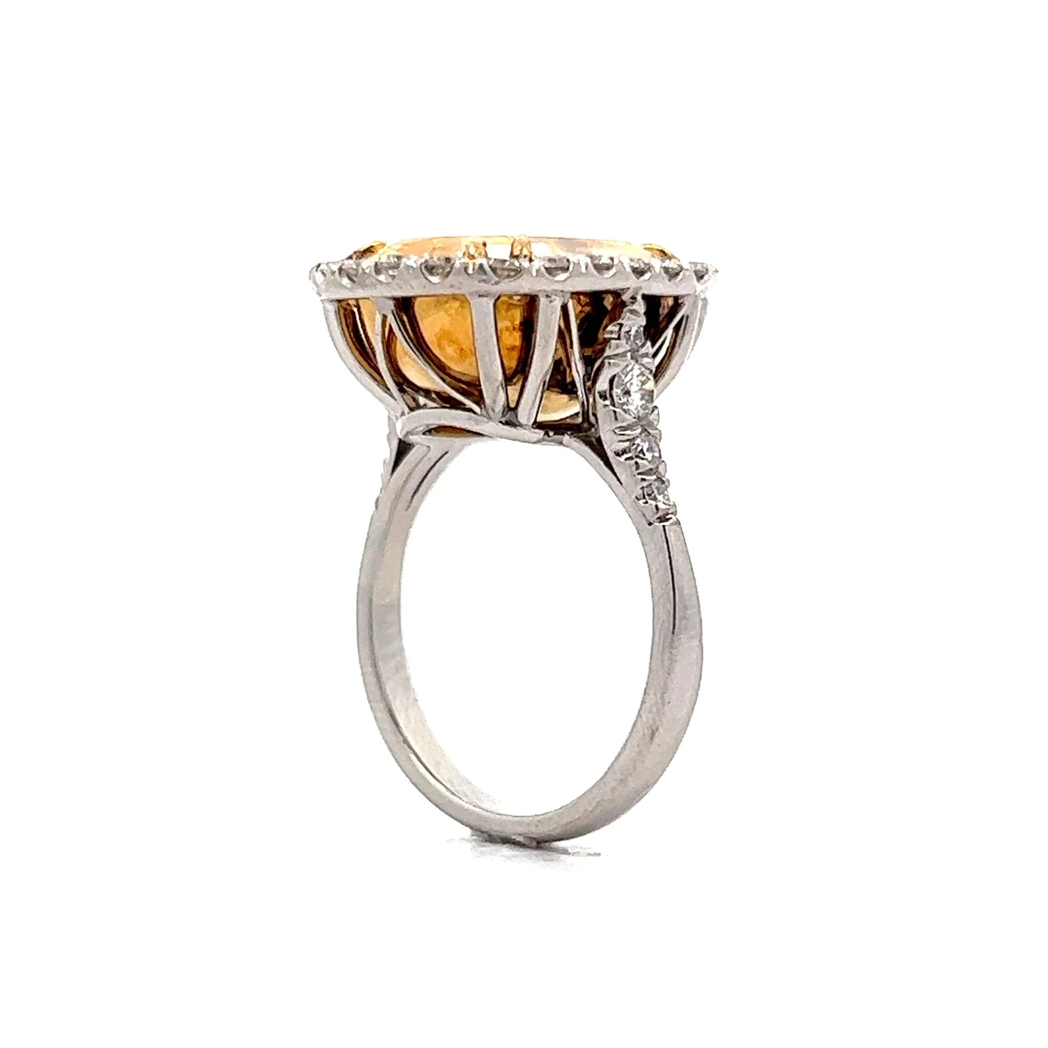 11.79 Fancy Yellow Diamond Engagement Ring in Platinum - Image 5