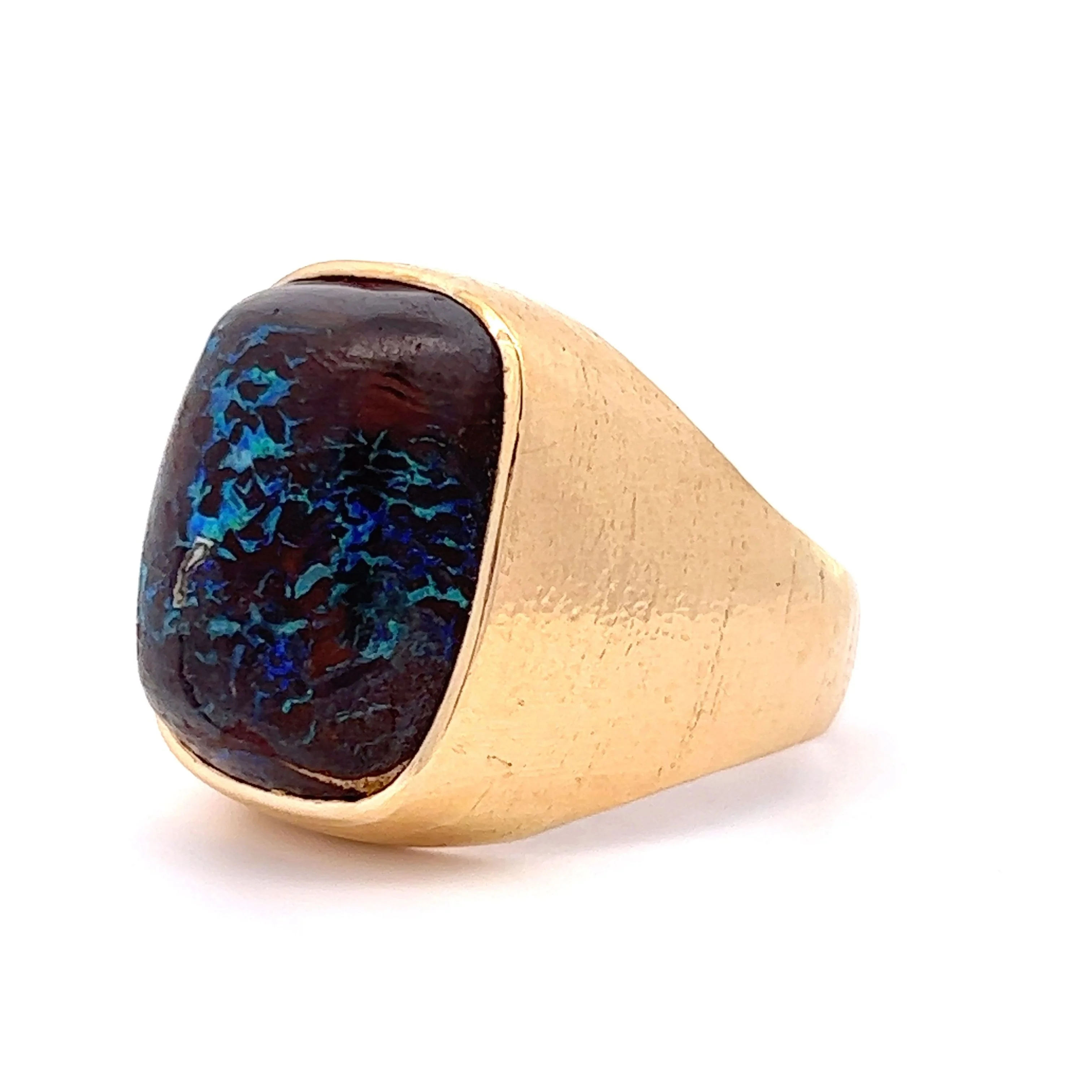Vintage Men's Boulder Opal Ring in 18k Yellow Gold - Image 2