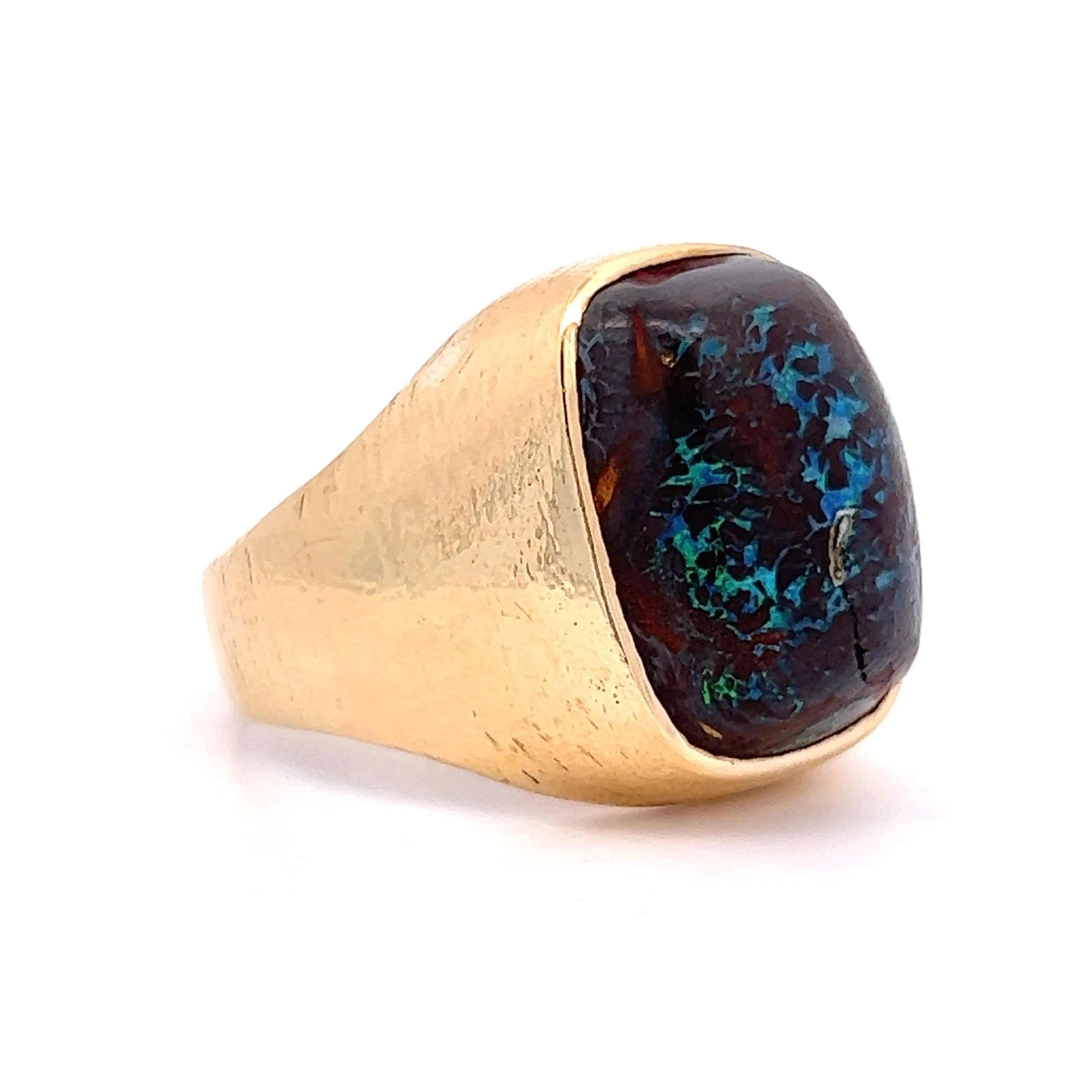 Vintage Men's Boulder Opal Ring in 18k Yellow Gold - Image 3