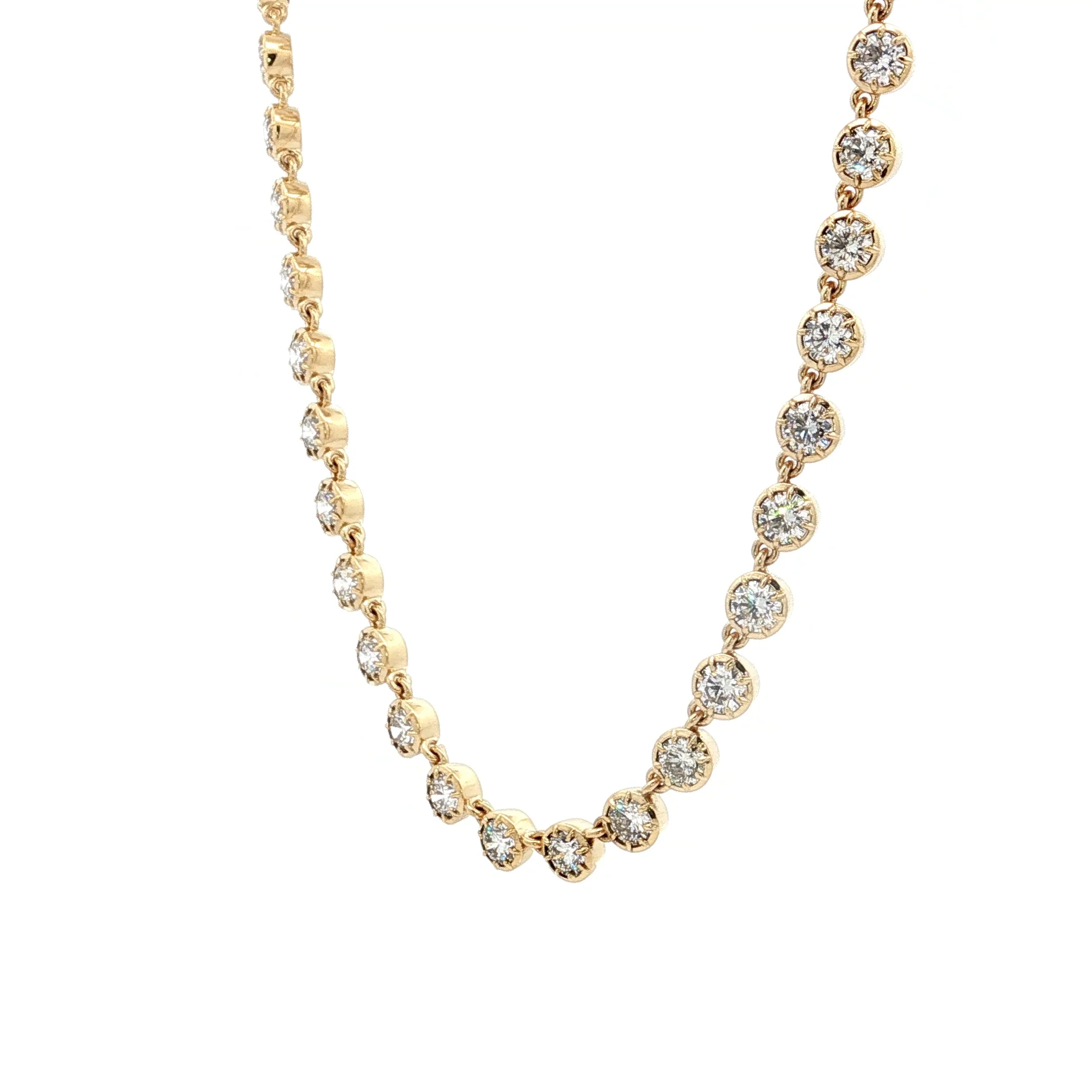 11.92 Diamond Statement Necklace in 18k Yellow Gold - Image 2