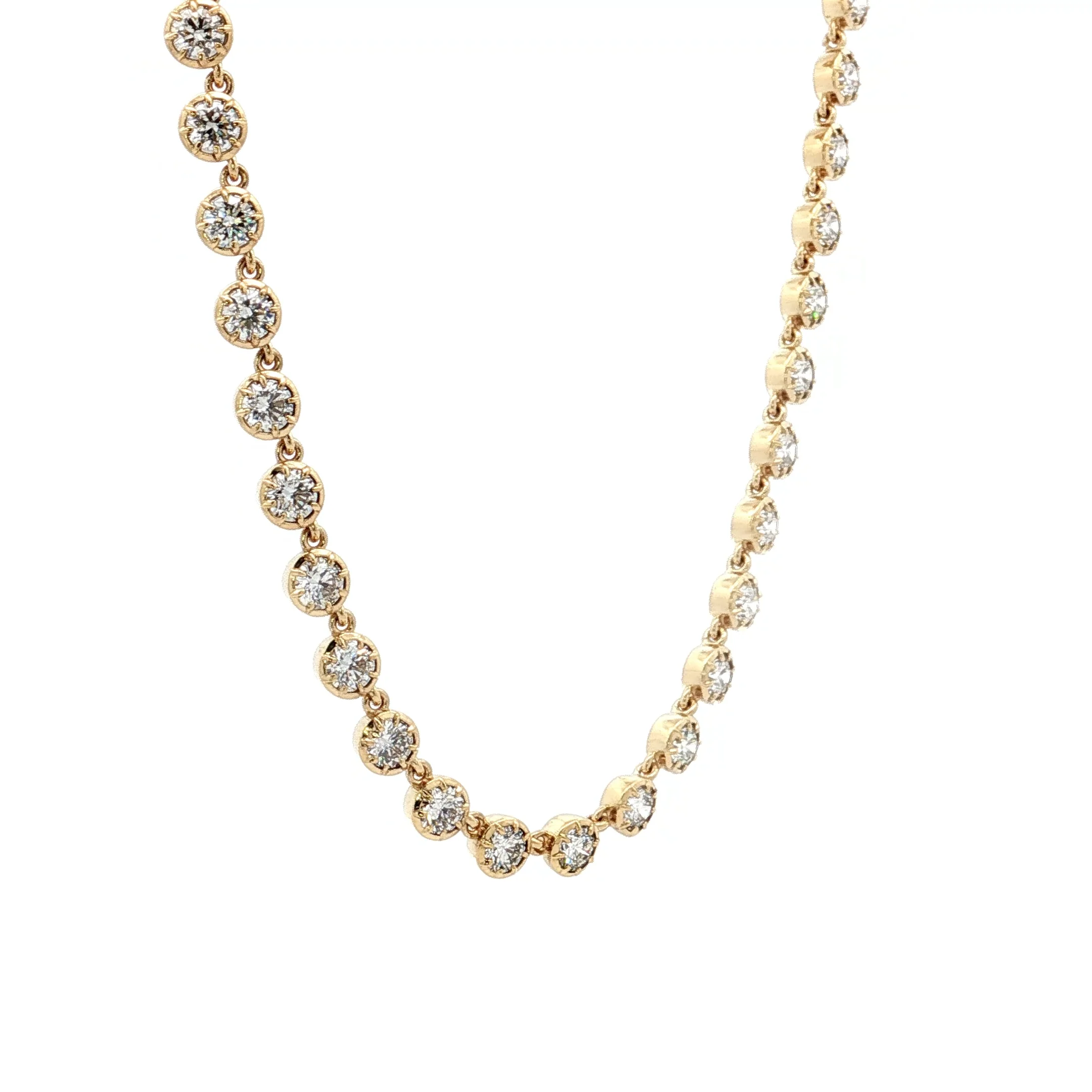 11.92 Diamond Statement Necklace in 18k Yellow Gold - Image 3