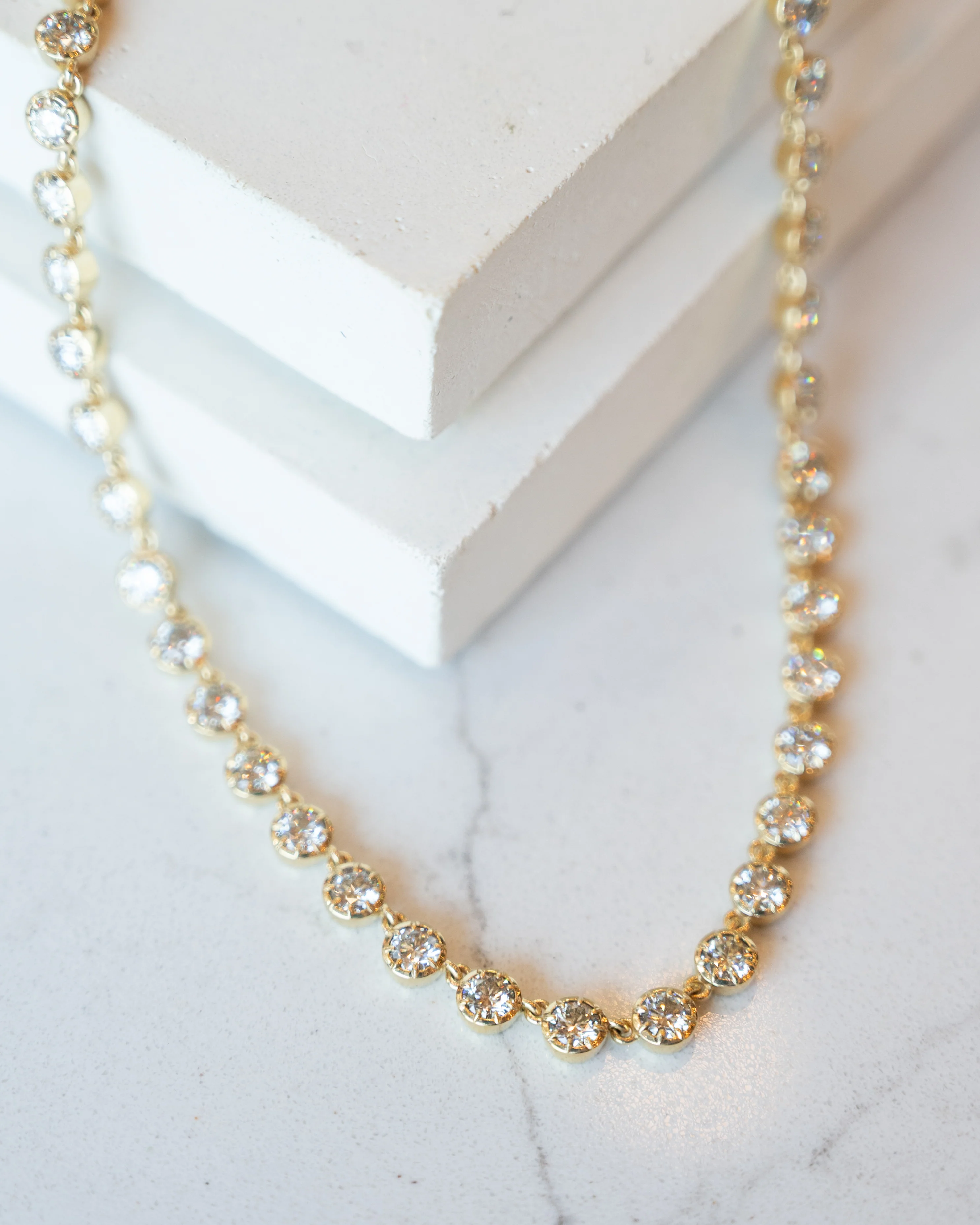 11.92 Diamond Statement Necklace in 18k Yellow Gold - Image 5