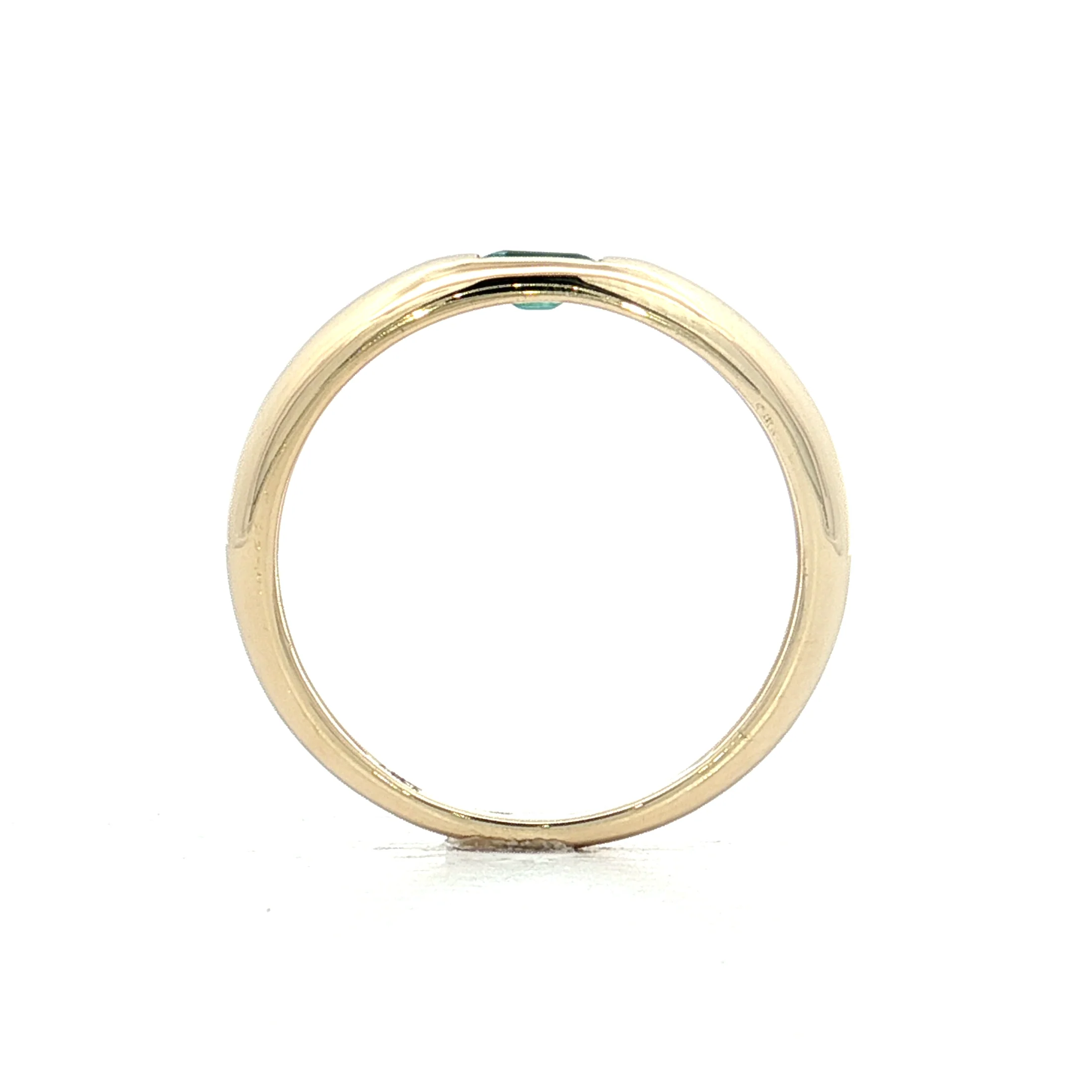 .11 Baguette Emerald Stacking Ring 14k Yellow Gold - Image 4