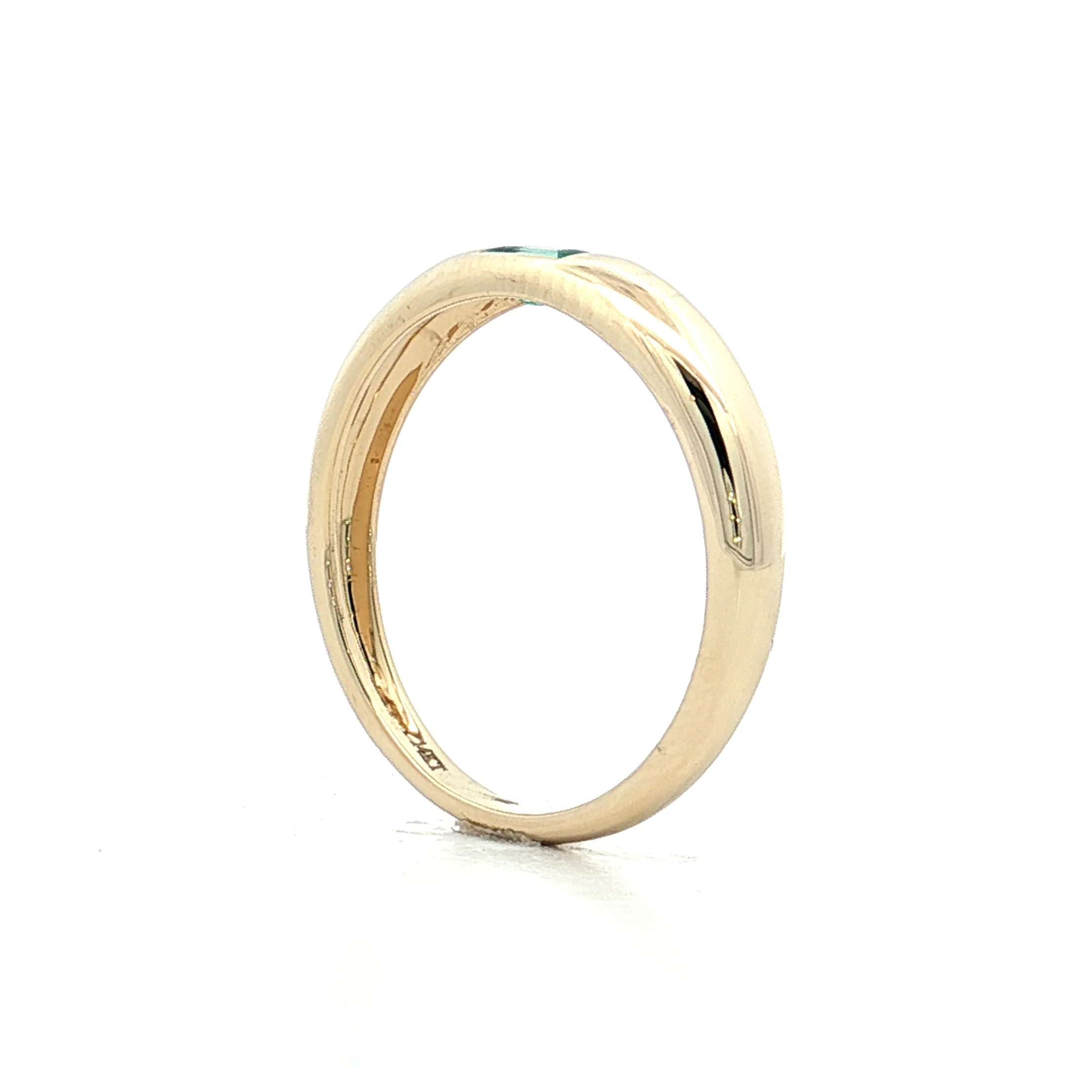 .11 Baguette Emerald Stacking Ring 14k Yellow Gold - Image 5