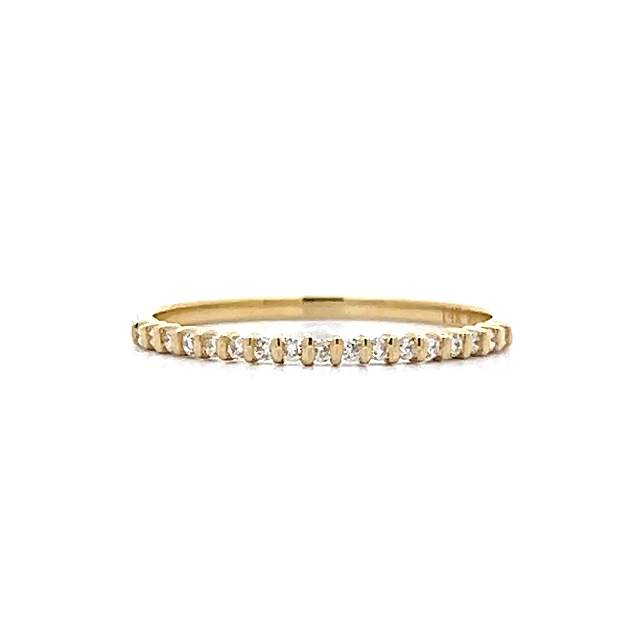 .11 Bar Set Diamond Wedding Band in 14k Yellow Gold