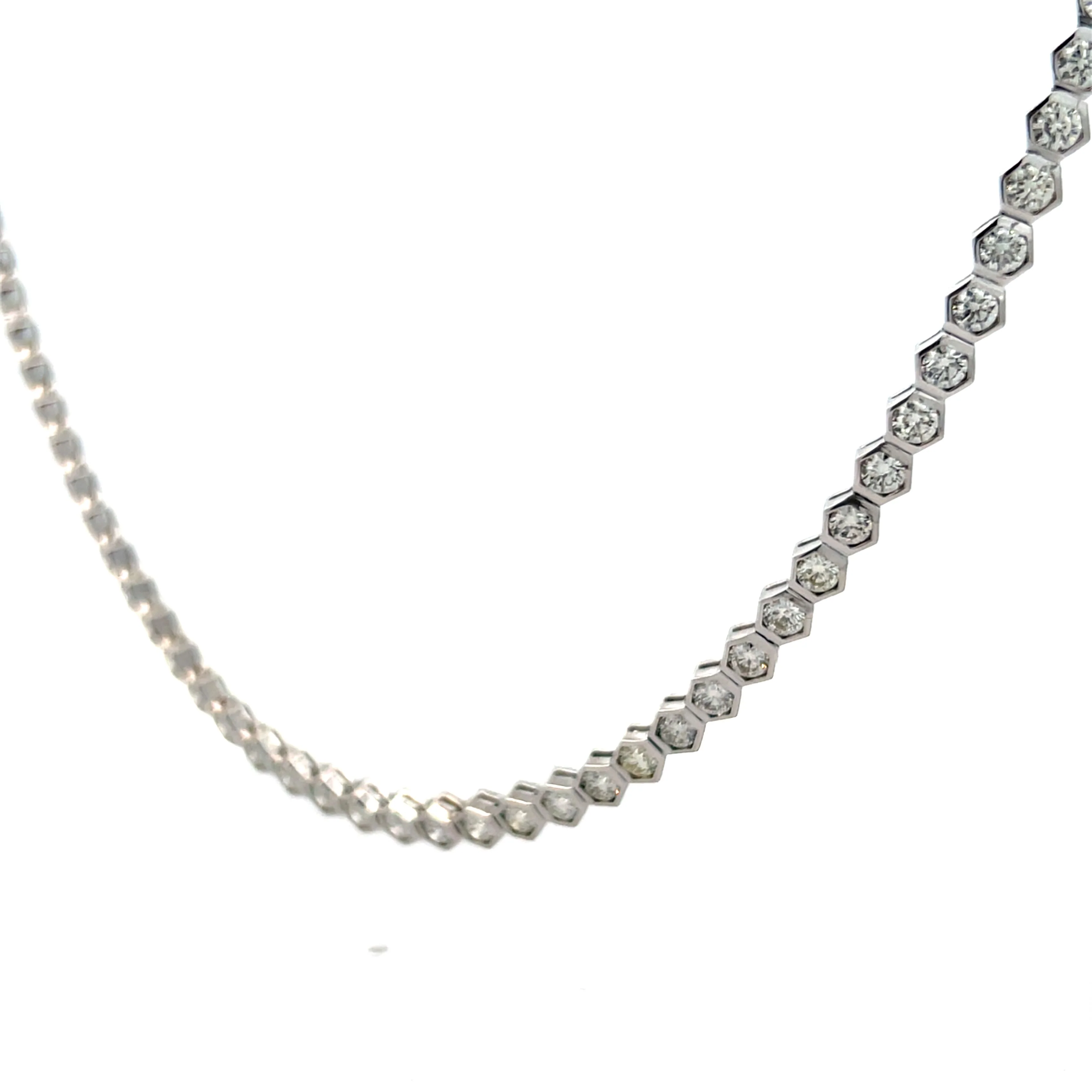 11 Carat Diamond Tennis Necklace in 14k White Gold - Image 2