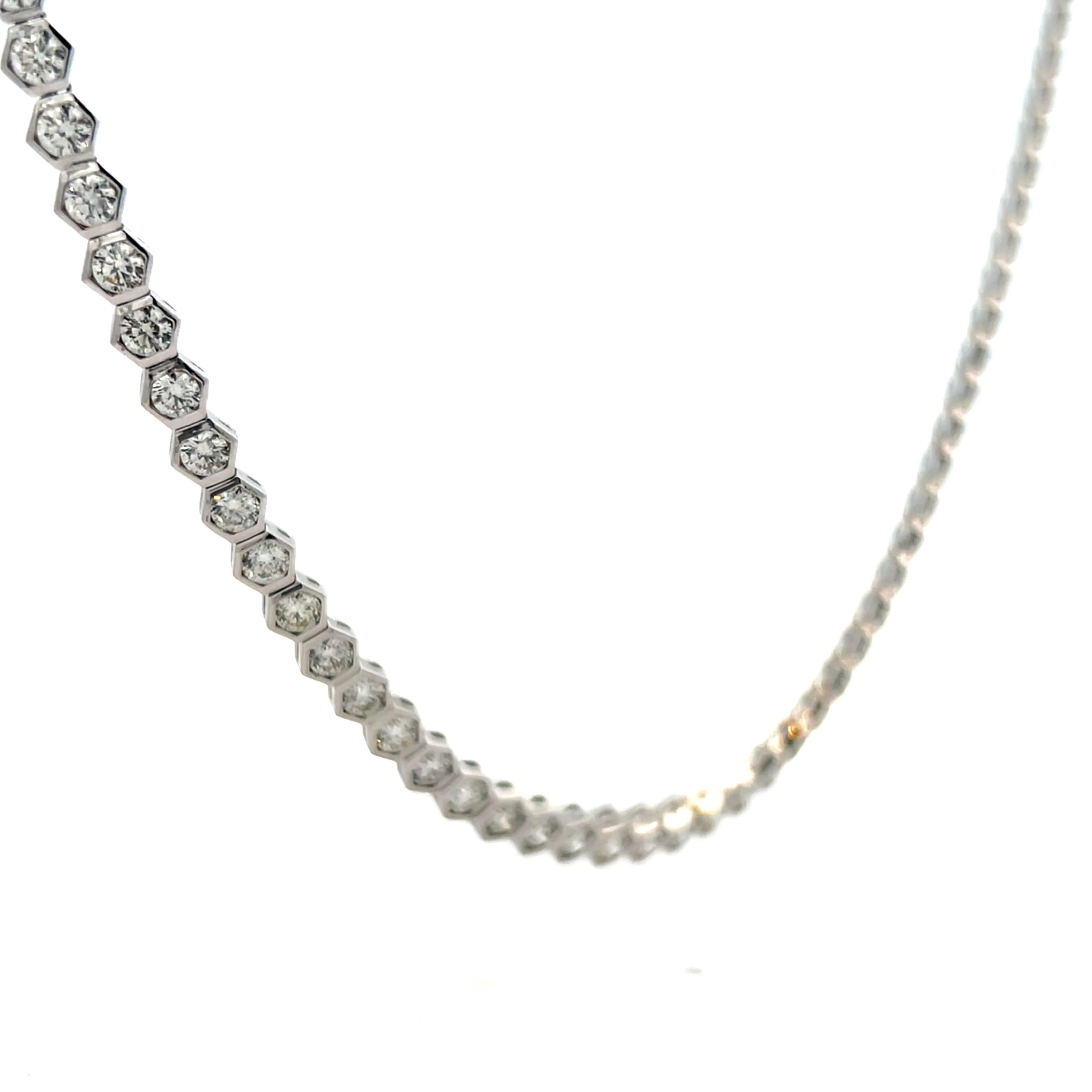11 Carat Diamond Tennis Necklace in 14k White Gold - Image 3