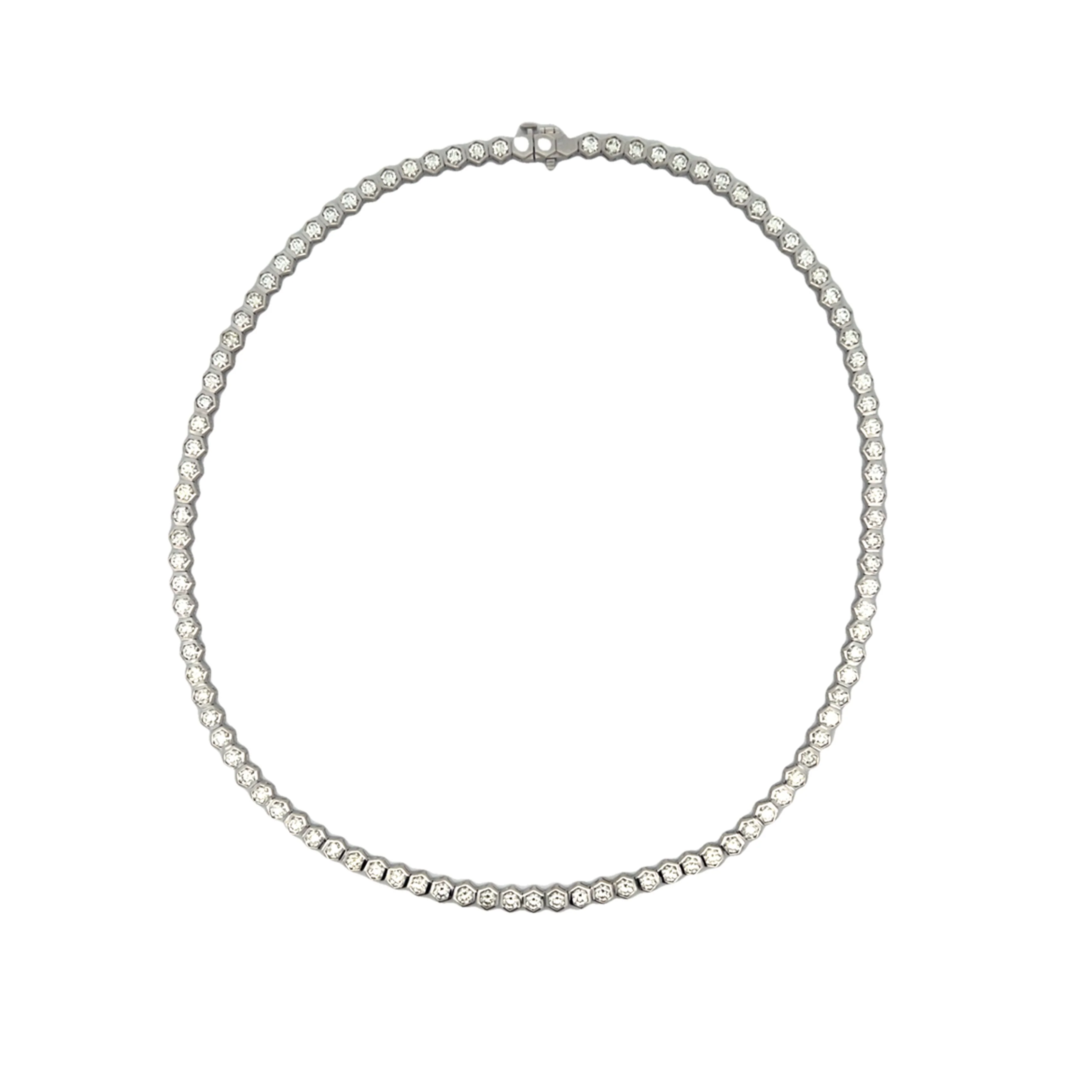 11 Carat Diamond Tennis Necklace in 14k White Gold - Image 4