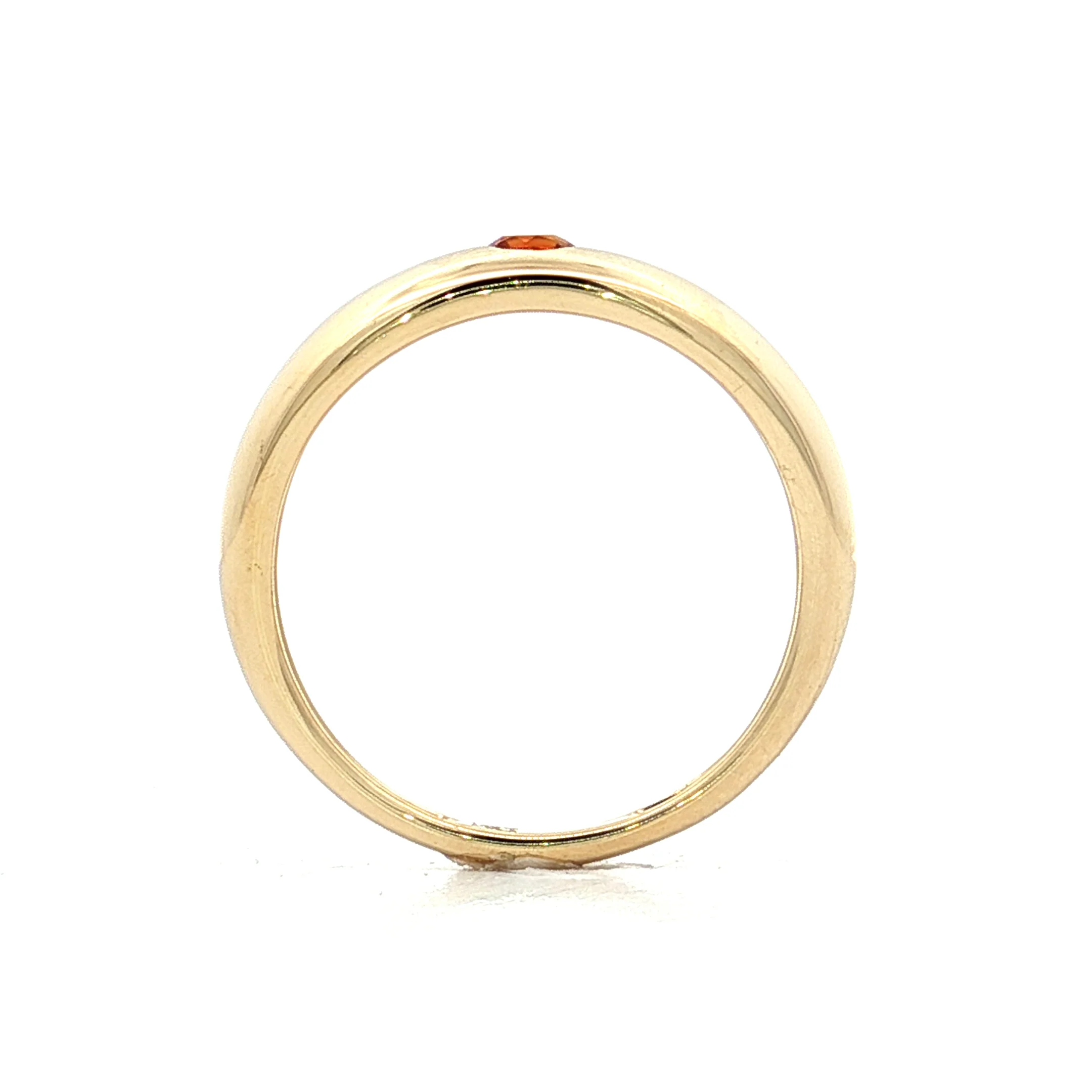 .11 Flush Set Citrine Stacking Ring 14k Yellow Gold - Image 4