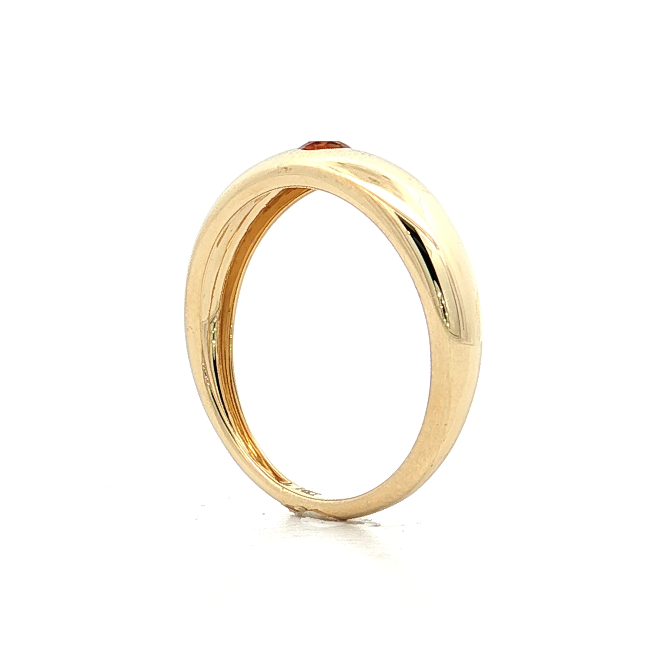 .11 Flush Set Citrine Stacking Ring 14k Yellow Gold - Image 5