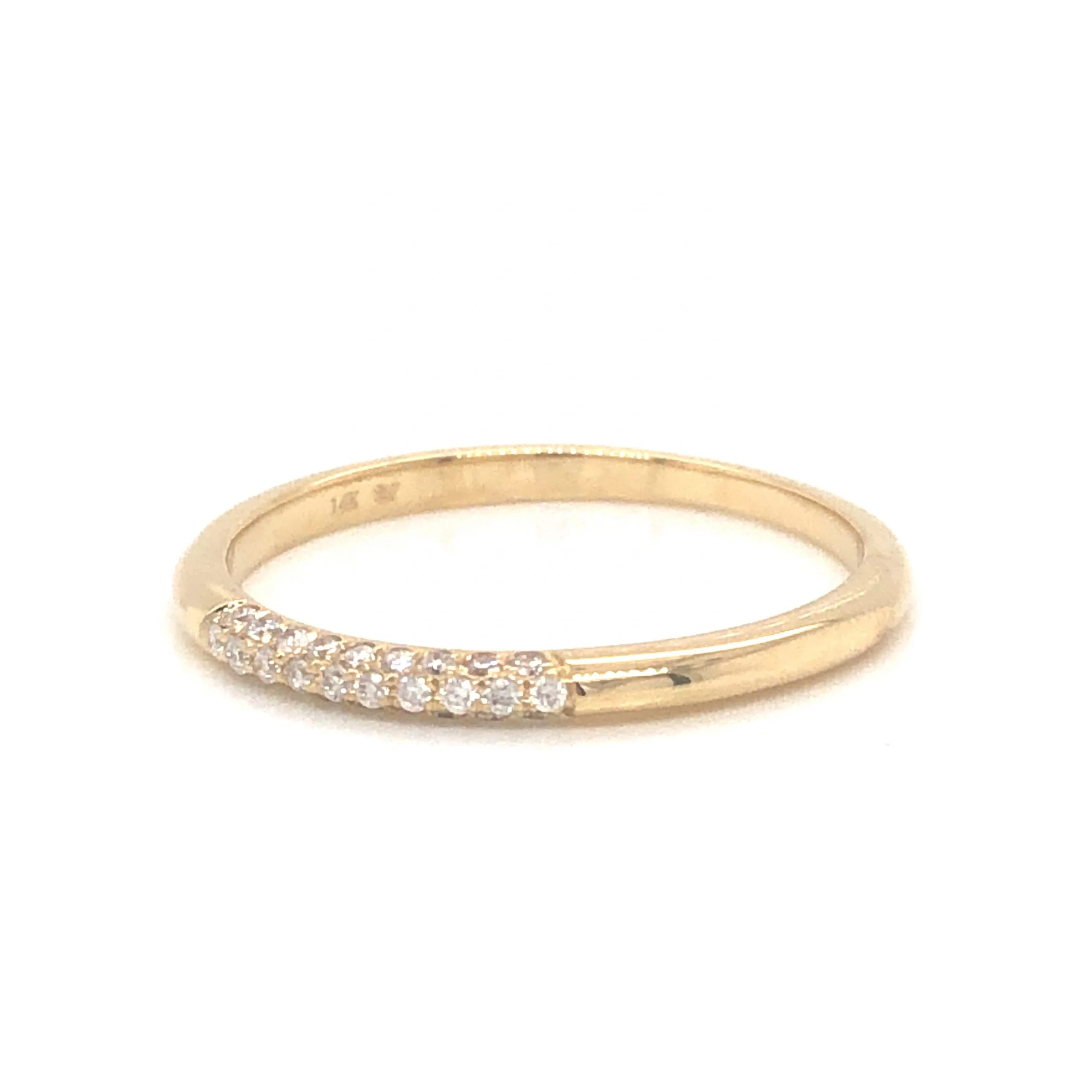 .11 Pave Diamond Stacking Band in 14k Yellow Gold - Image 2