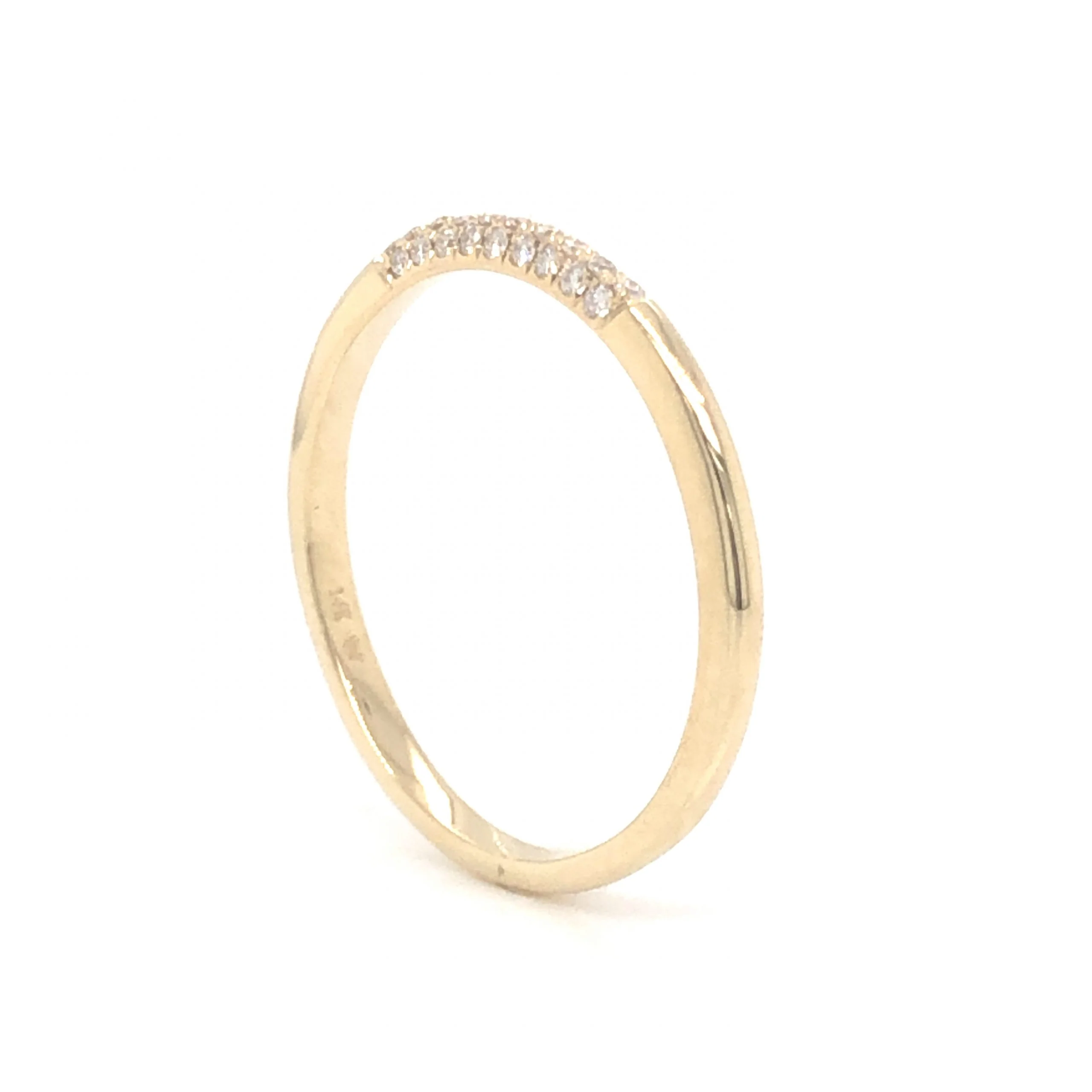.11 Pave Diamond Stacking Band in 14k Yellow Gold - Image 5
