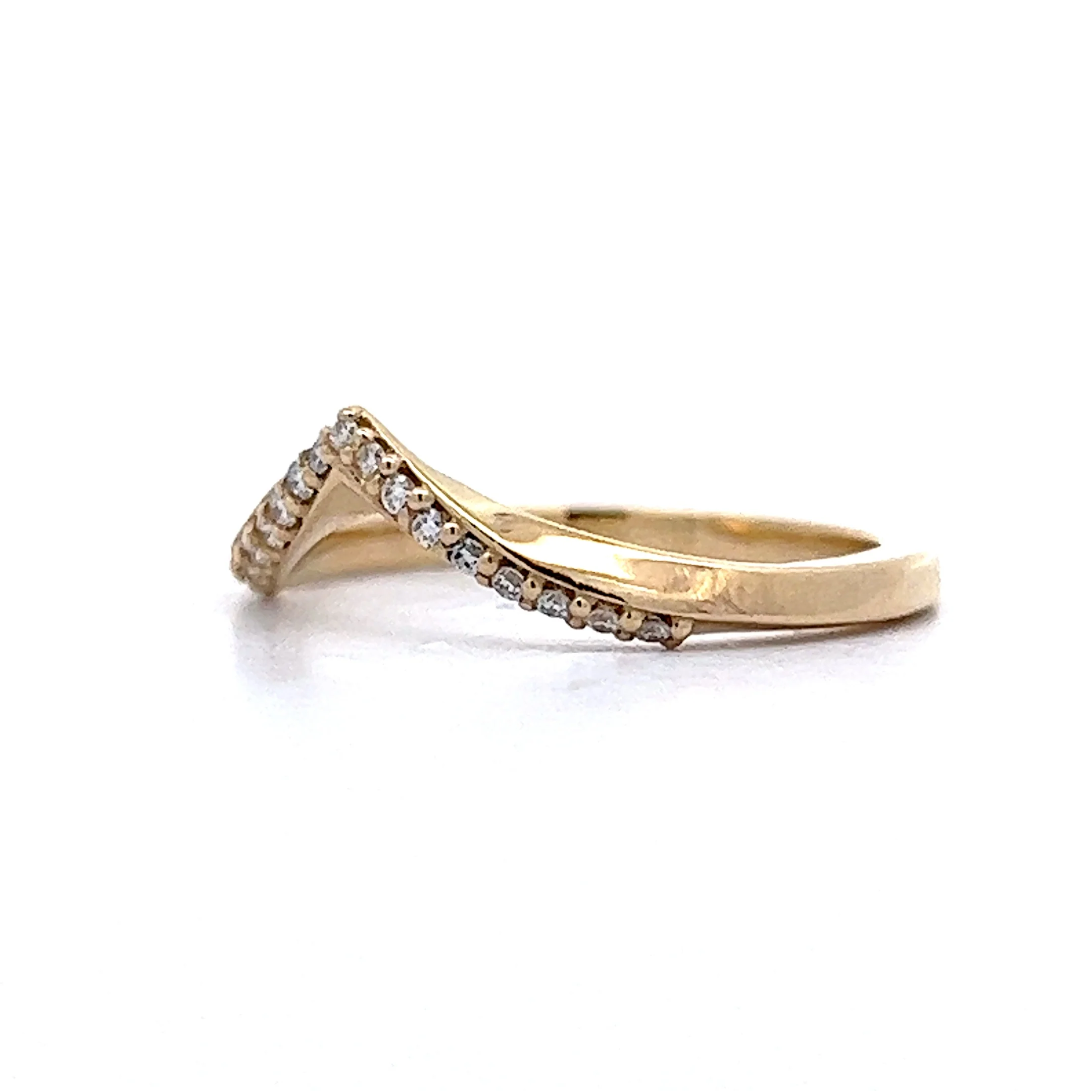 .11 Round Brilliant Diamond Contour Band in 14k Yellow Gold - Image 2
