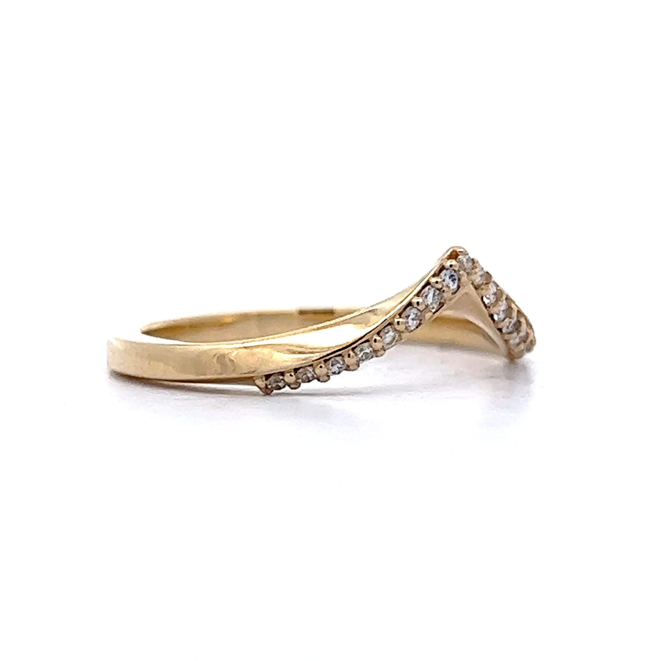 .11 Round Brilliant Diamond Contour Band in 14k Yellow Gold - Image 3