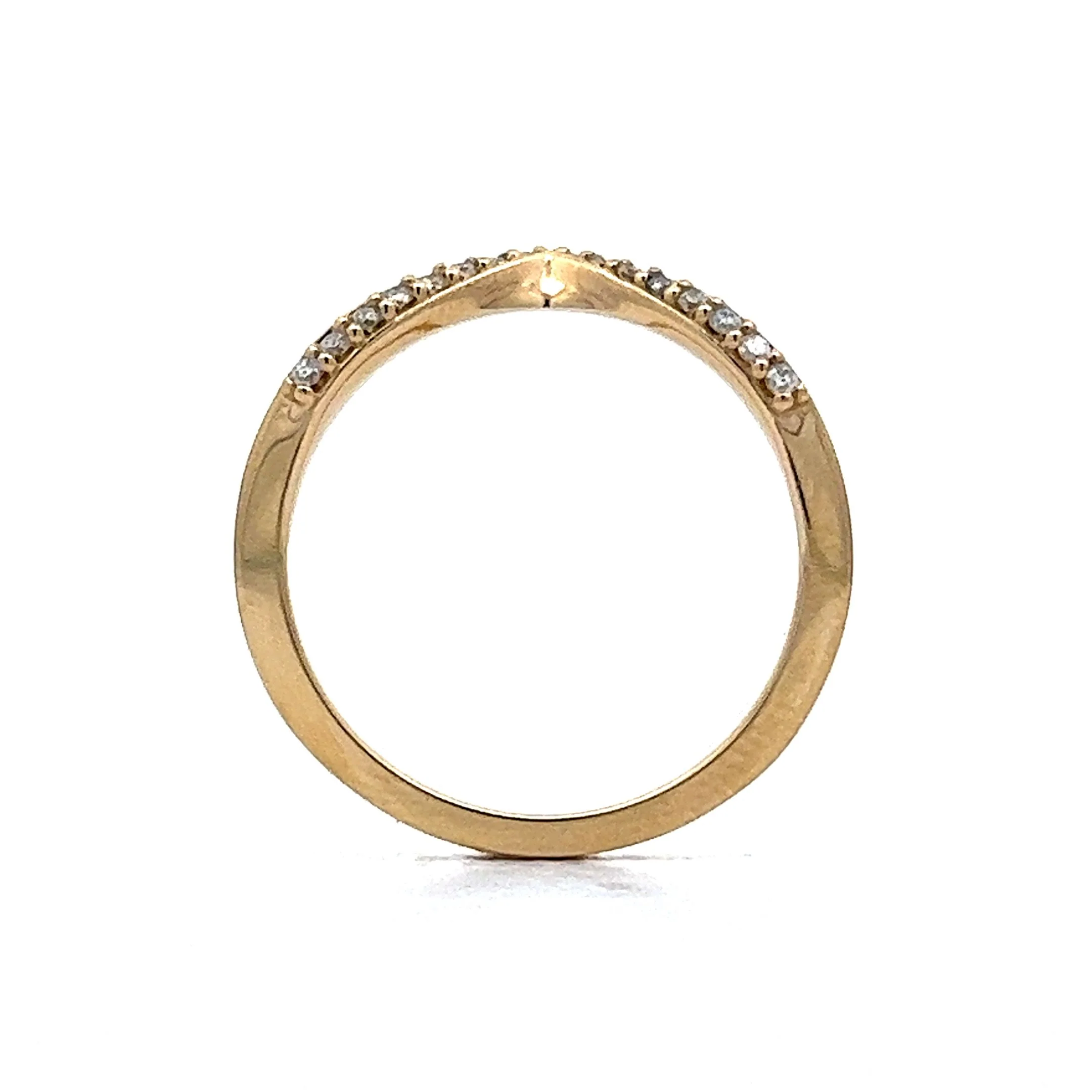 .11 Round Brilliant Diamond Contour Band in 14k Yellow Gold - Image 4