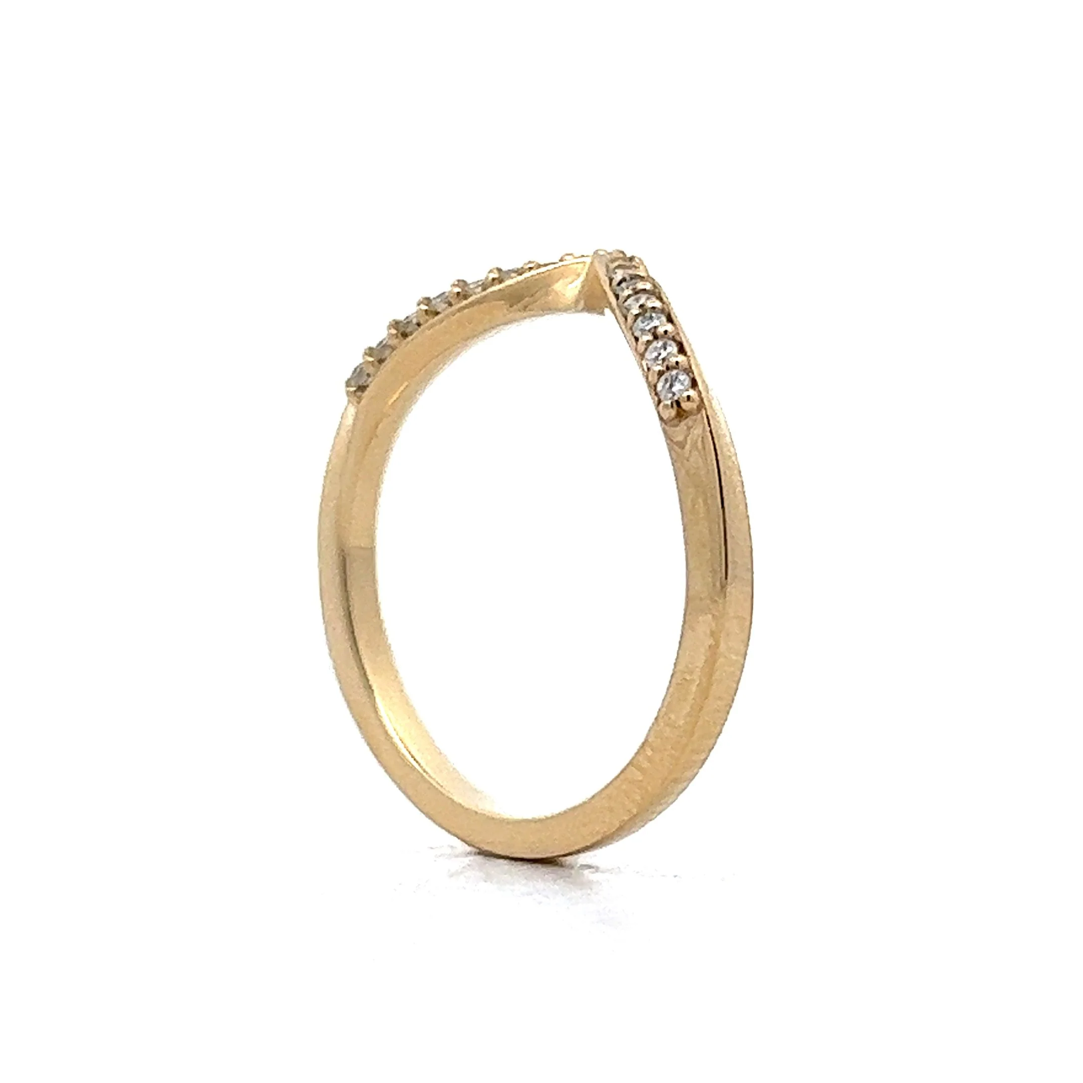 .11 Round Brilliant Diamond Contour Band in 14k Yellow Gold - Image 5