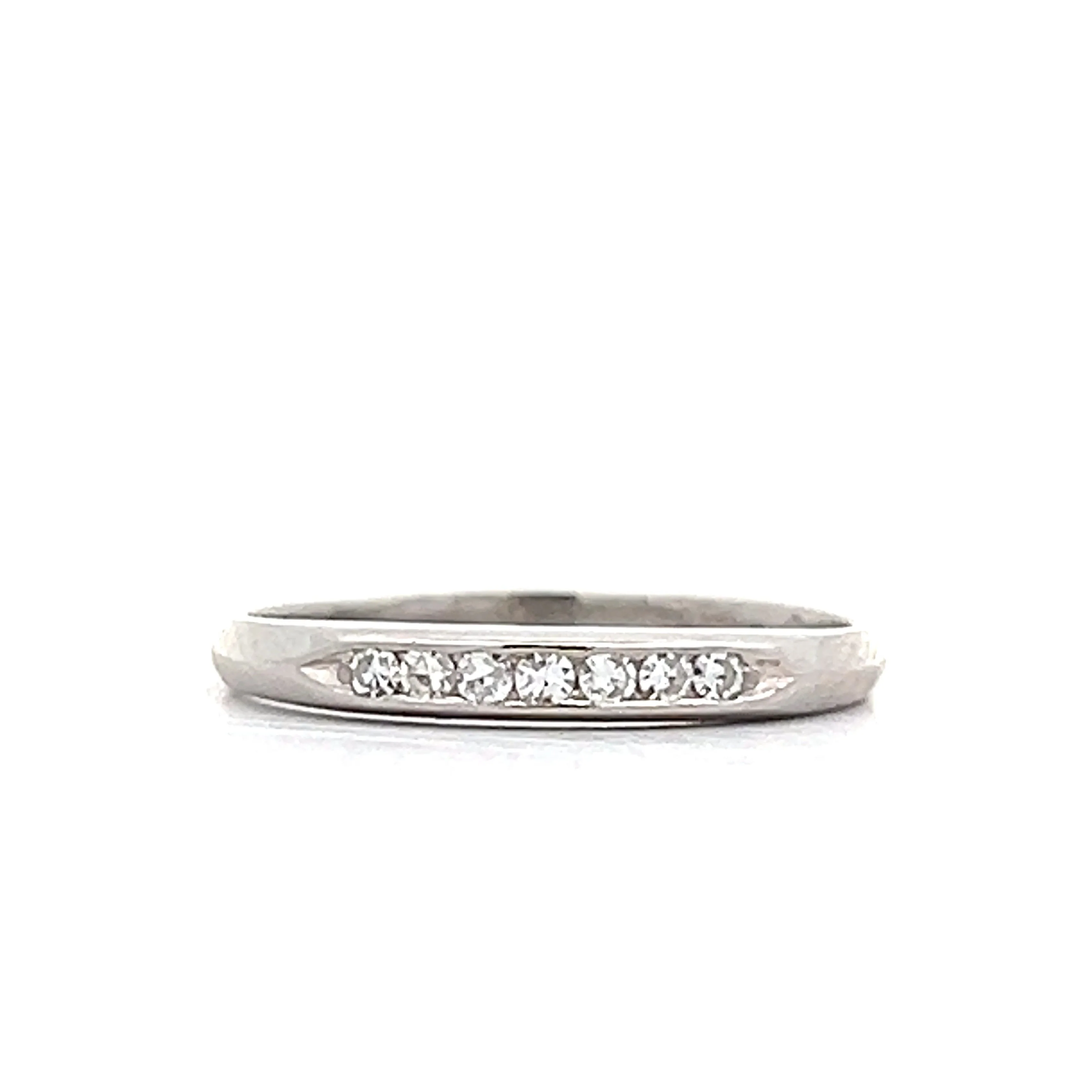 .11 Vintage 1950s Diamond Wedding Band in Platinum