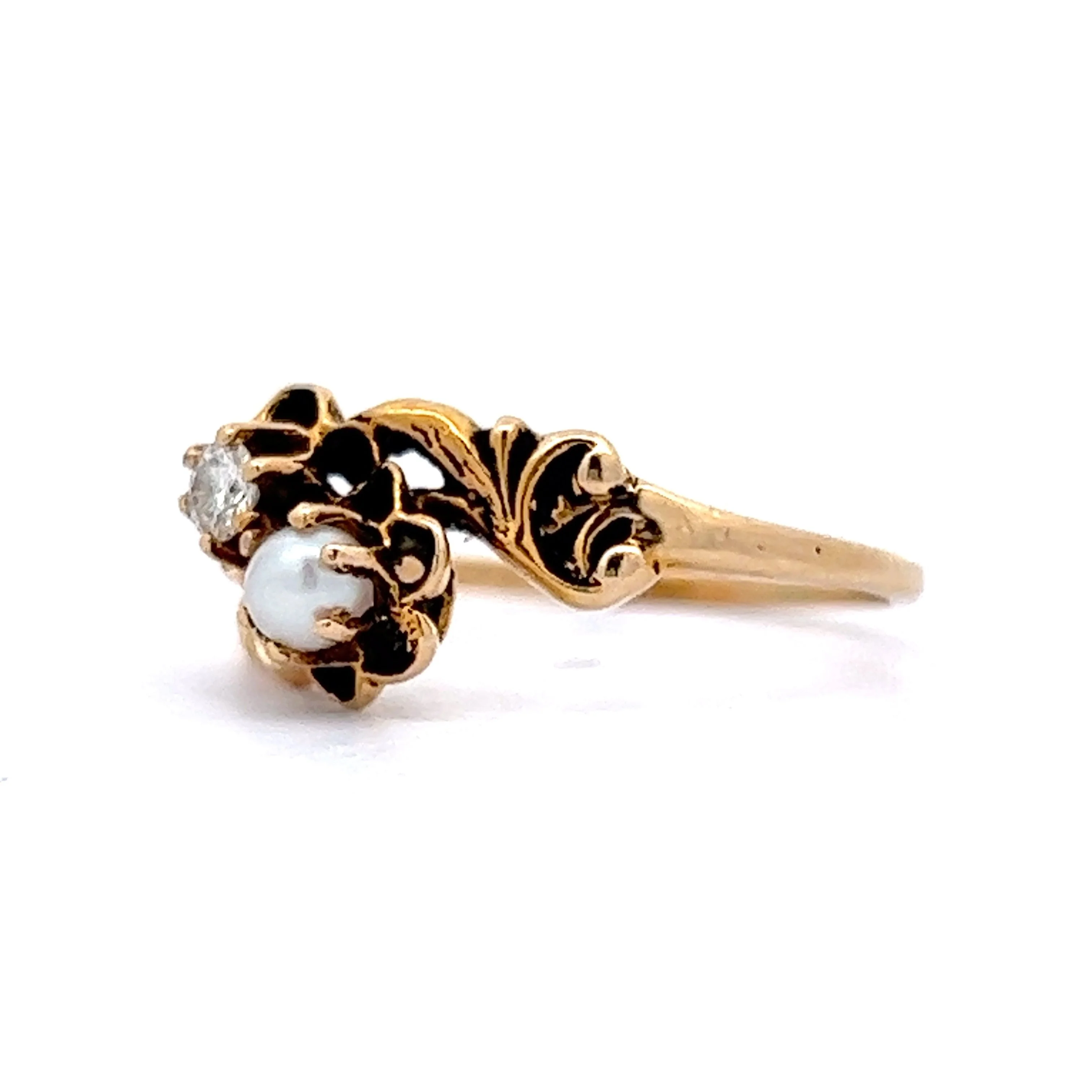.11 Victorian Toi Et Moi Ring in 14k Yellow Gold - Image 2