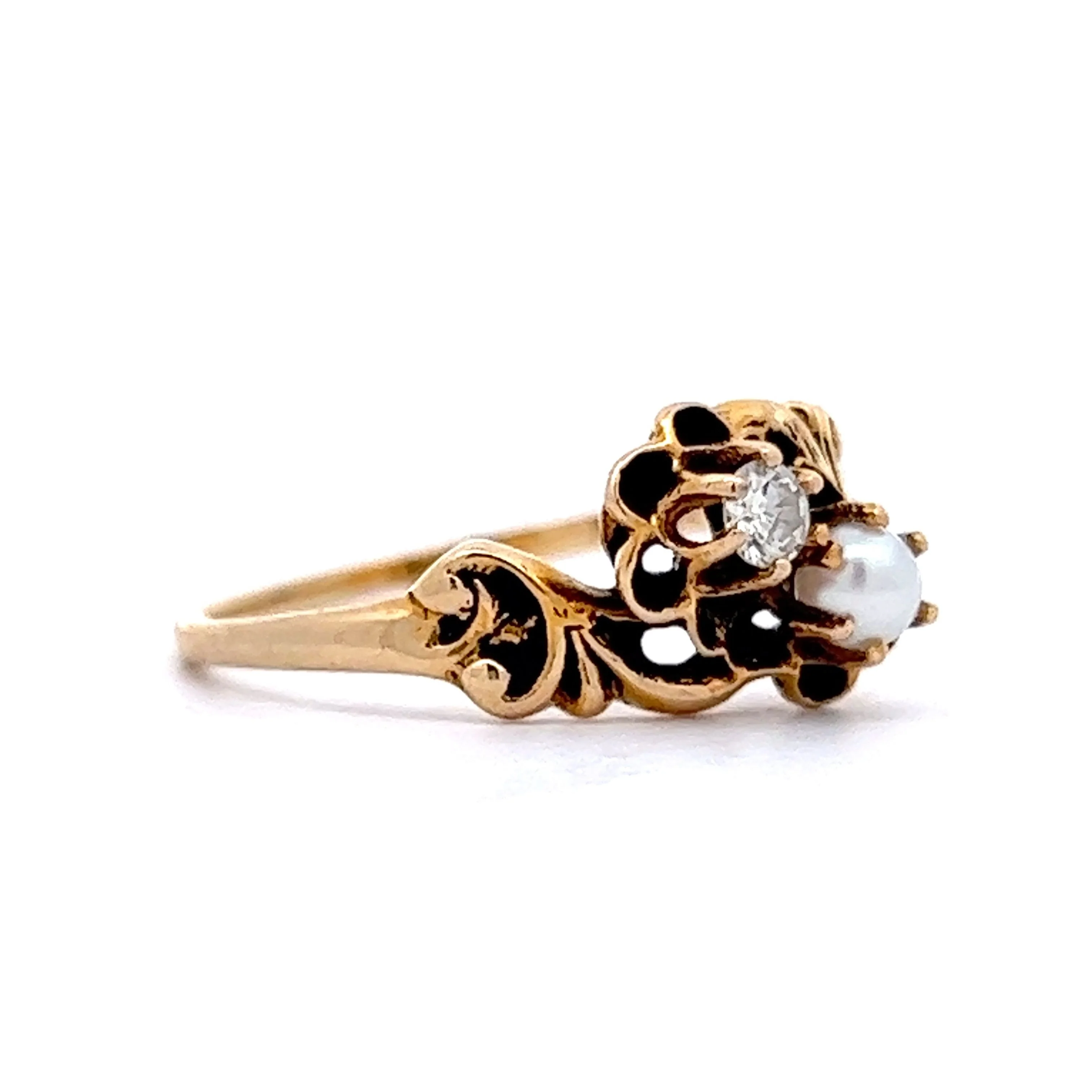 .11 Victorian Toi Et Moi Ring in 14k Yellow Gold - Image 3