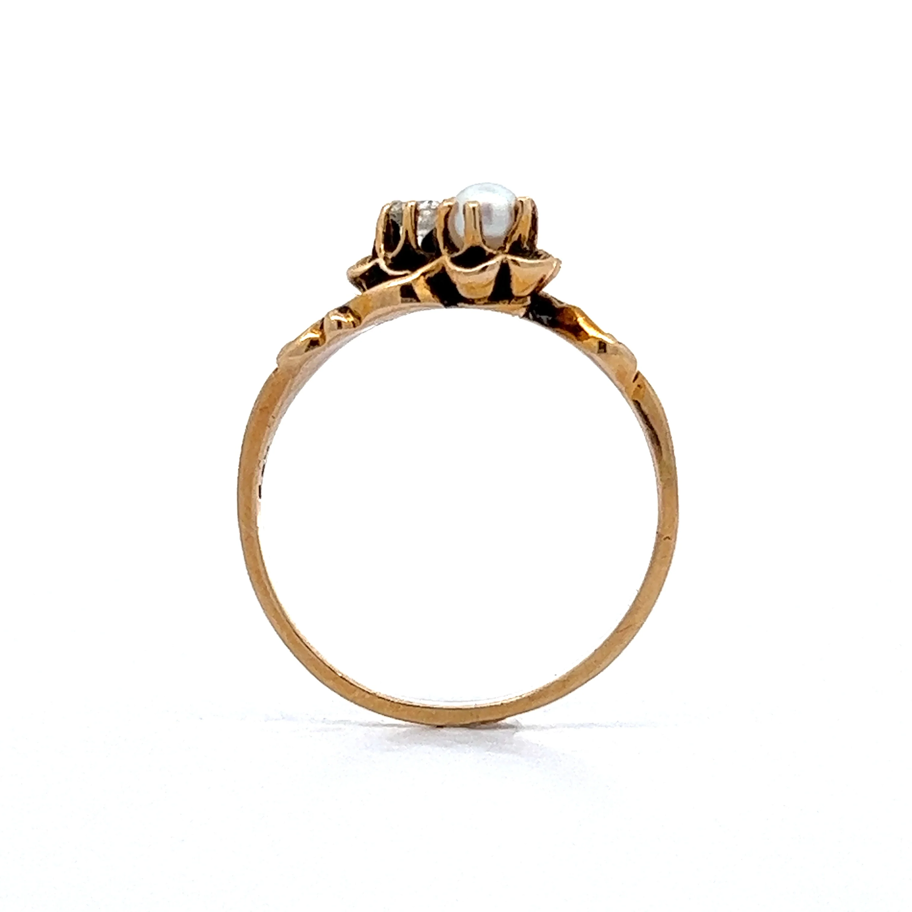 .11 Victorian Toi Et Moi Ring in 14k Yellow Gold - Image 4