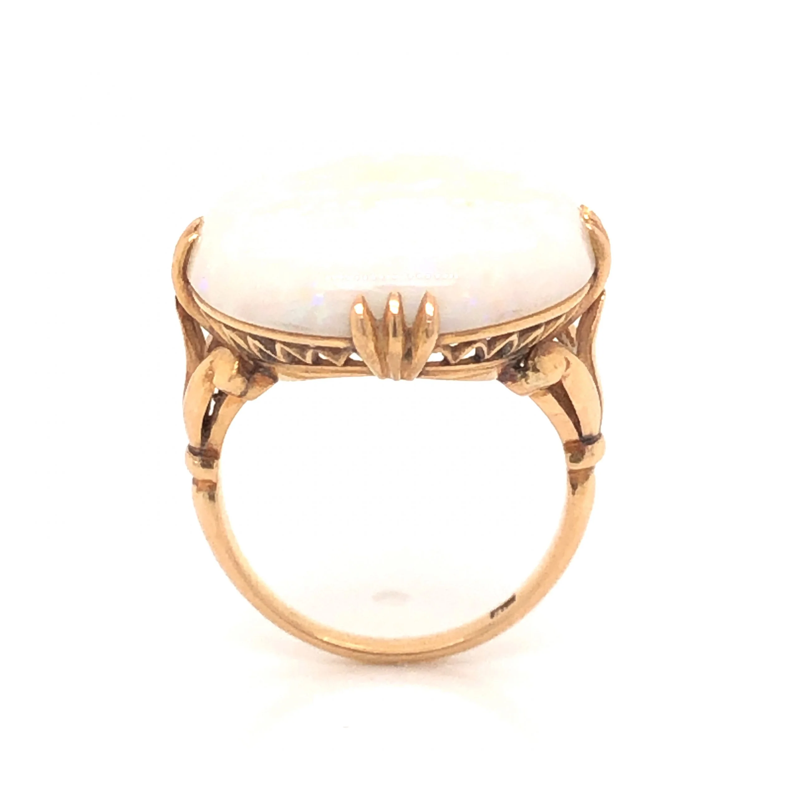 12.92 Vintage Mid-Century Opal Ring in 18k Yellow Gold - Image 4