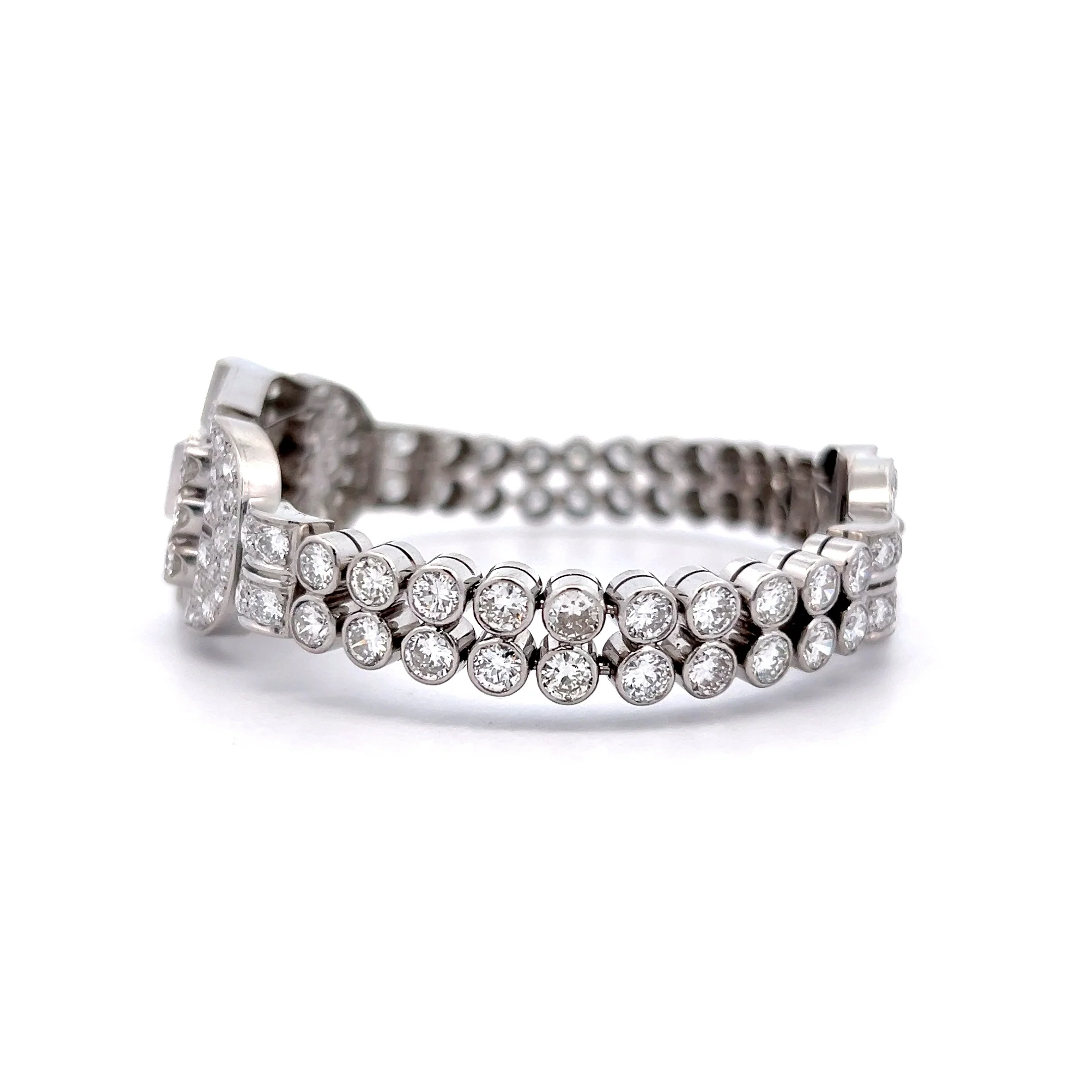 12.96 Vintage 1950s Diamond Bracelet Platinum - Image 2