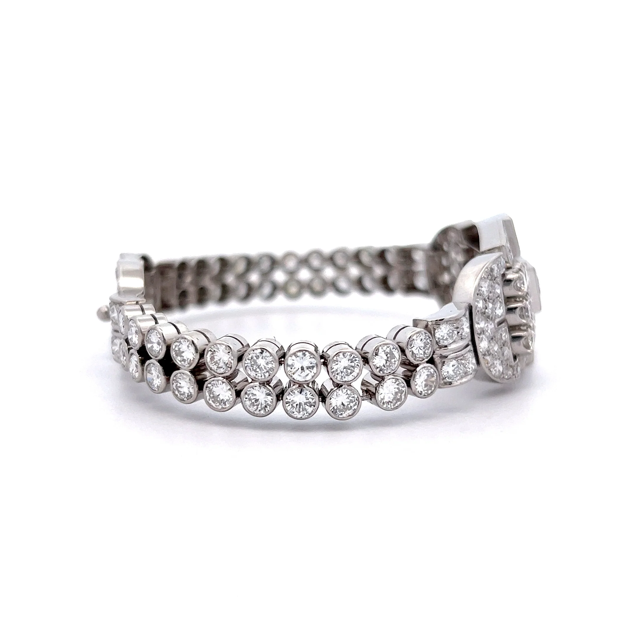12.96 Vintage 1950s Diamond Bracelet Platinum - Image 4