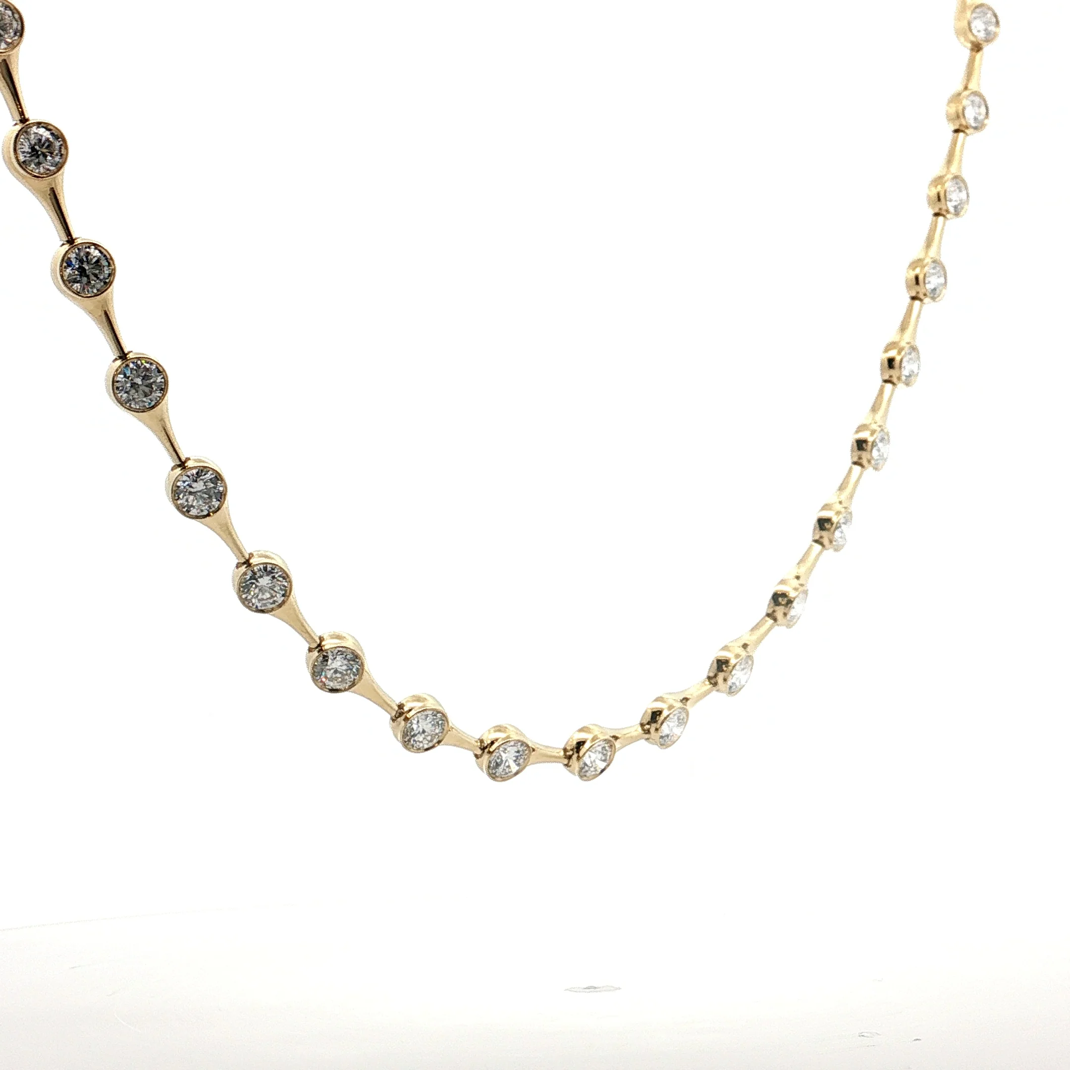 12 Carat Bezel Diamond Necklace 18k Yellow Gold - Image 3