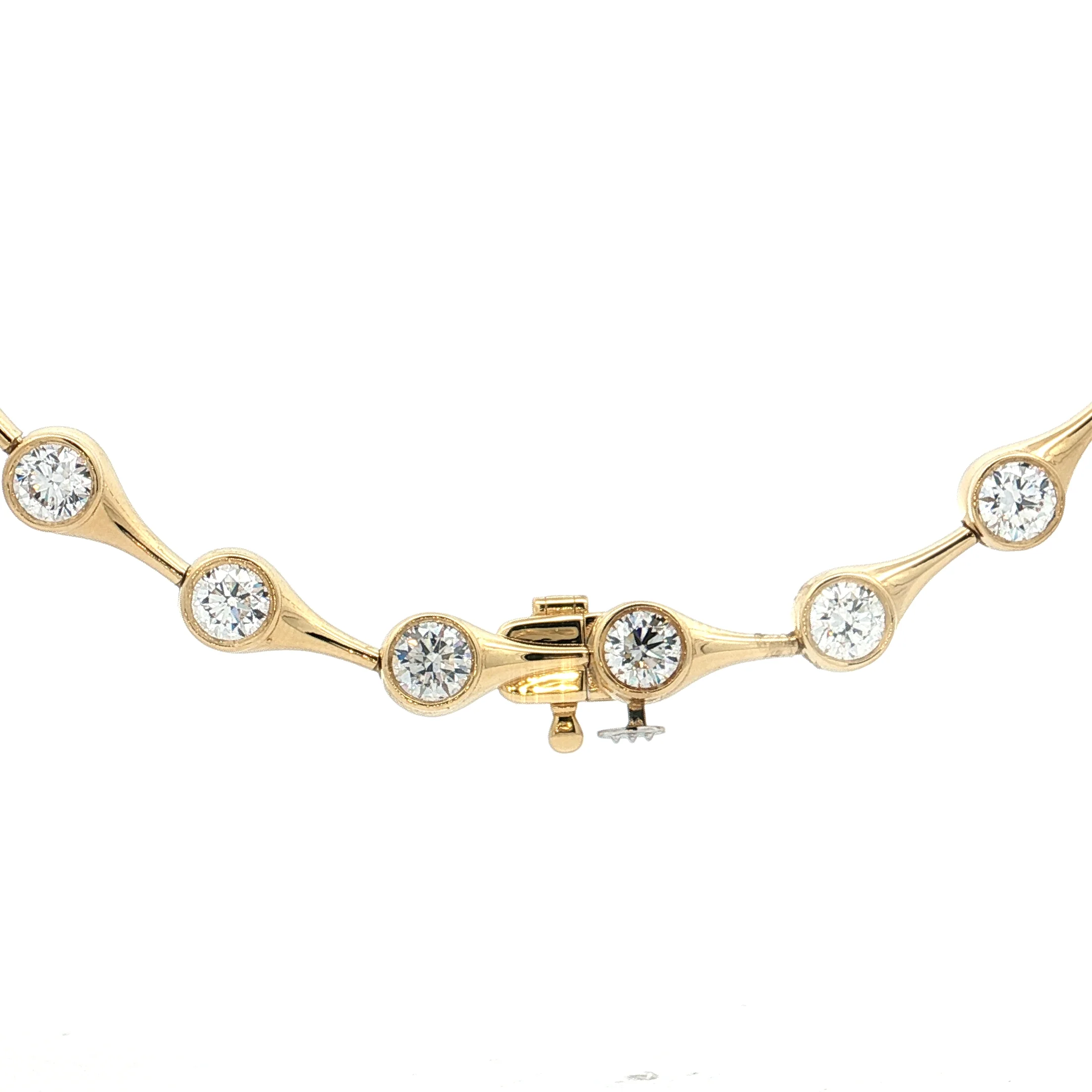 12 Carat Bezel Diamond Necklace 18k Yellow Gold - Image 4