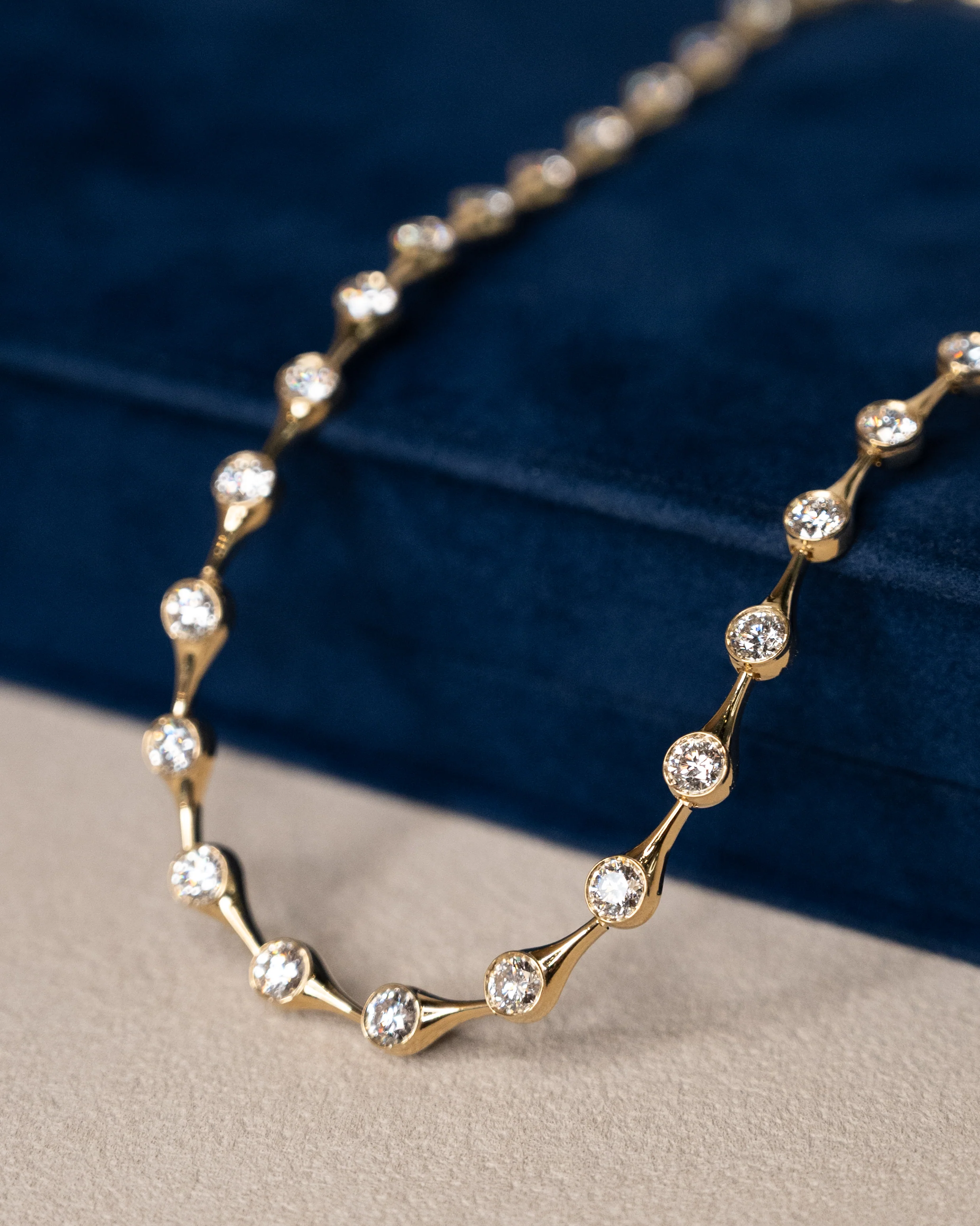 12 Carat Bezel Diamond Necklace 18k Yellow Gold - Image 5