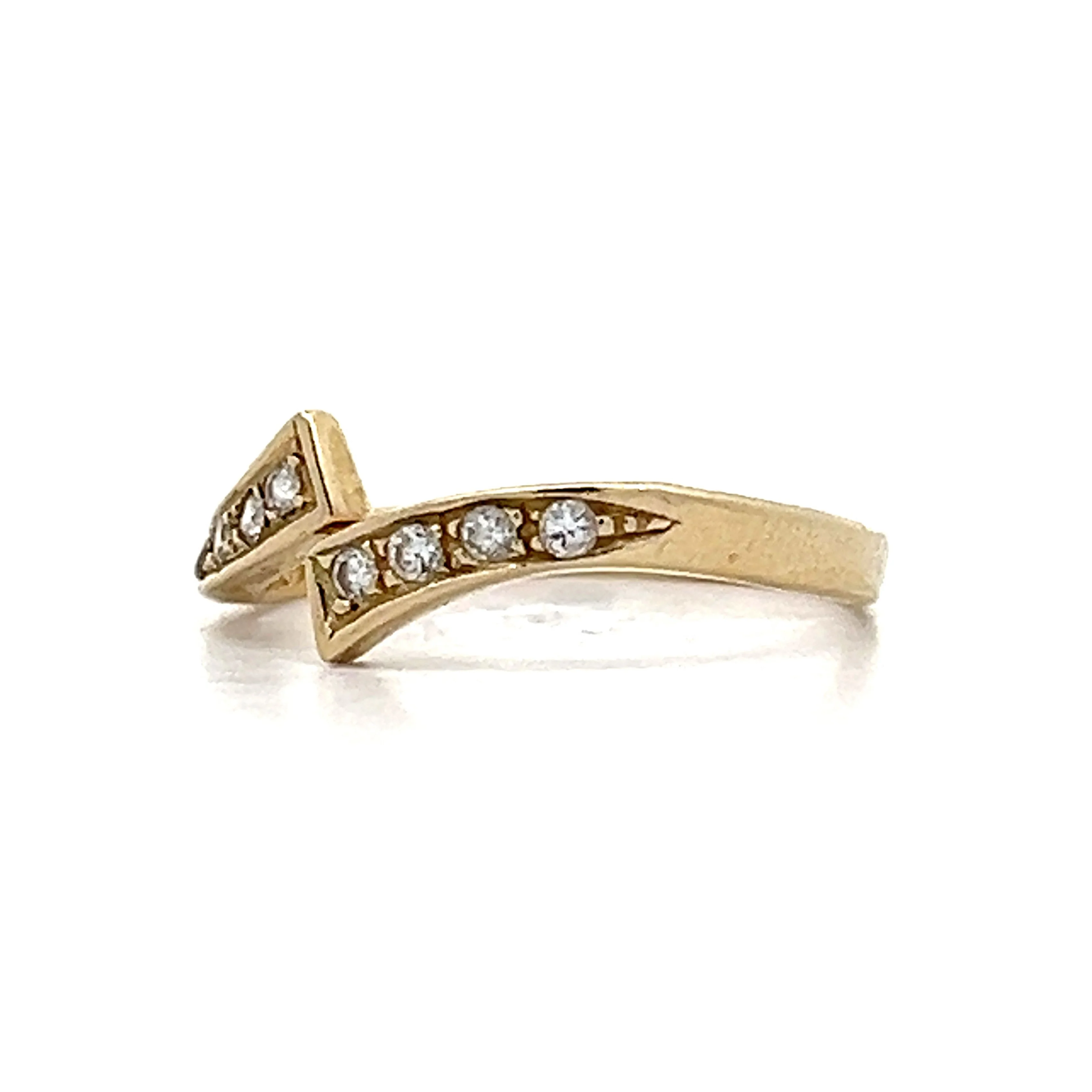 .12 Diamond Bypass Stackable Band in 14k Yellow Gold - Image 2