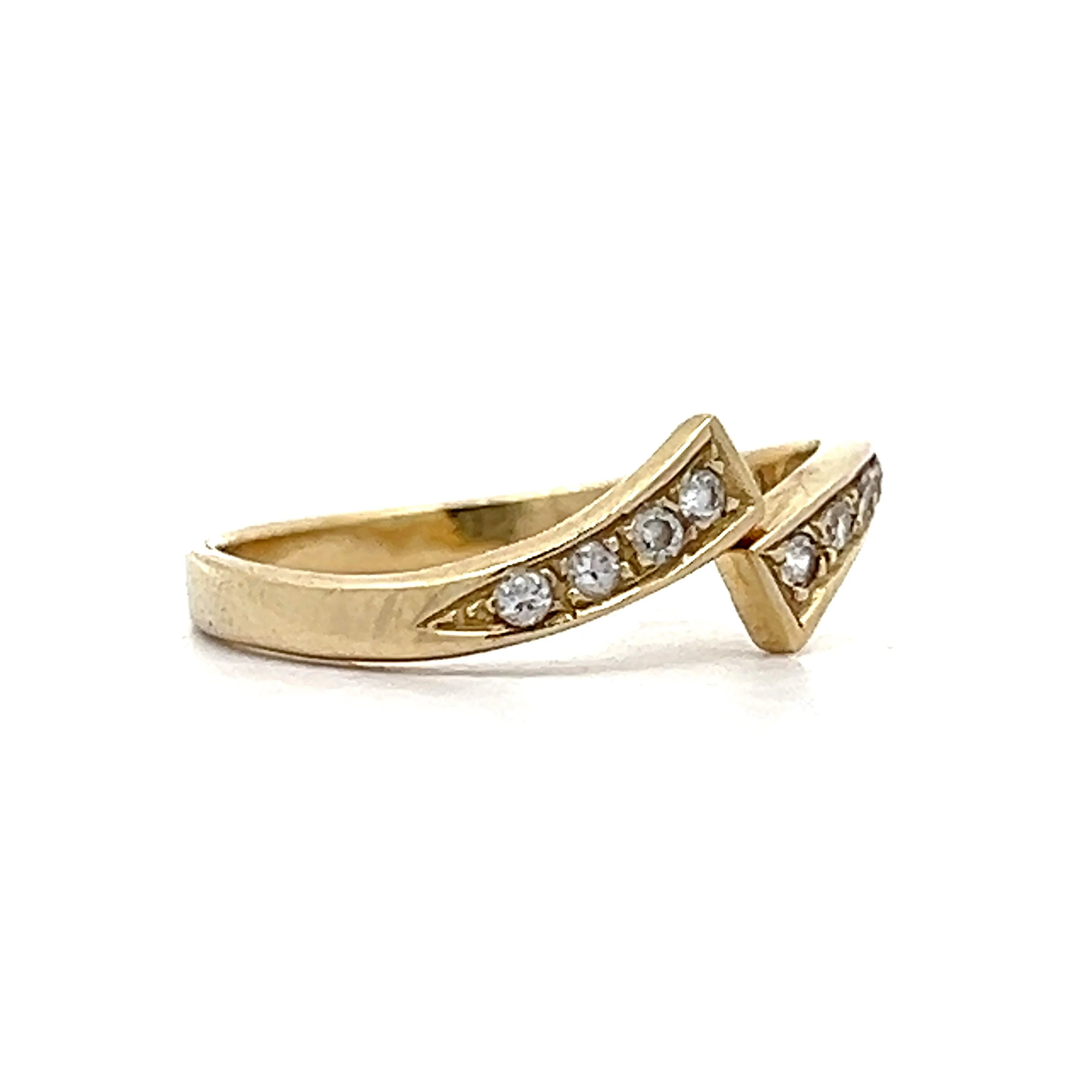 .12 Diamond Bypass Stackable Band in 14k Yellow Gold - Image 3