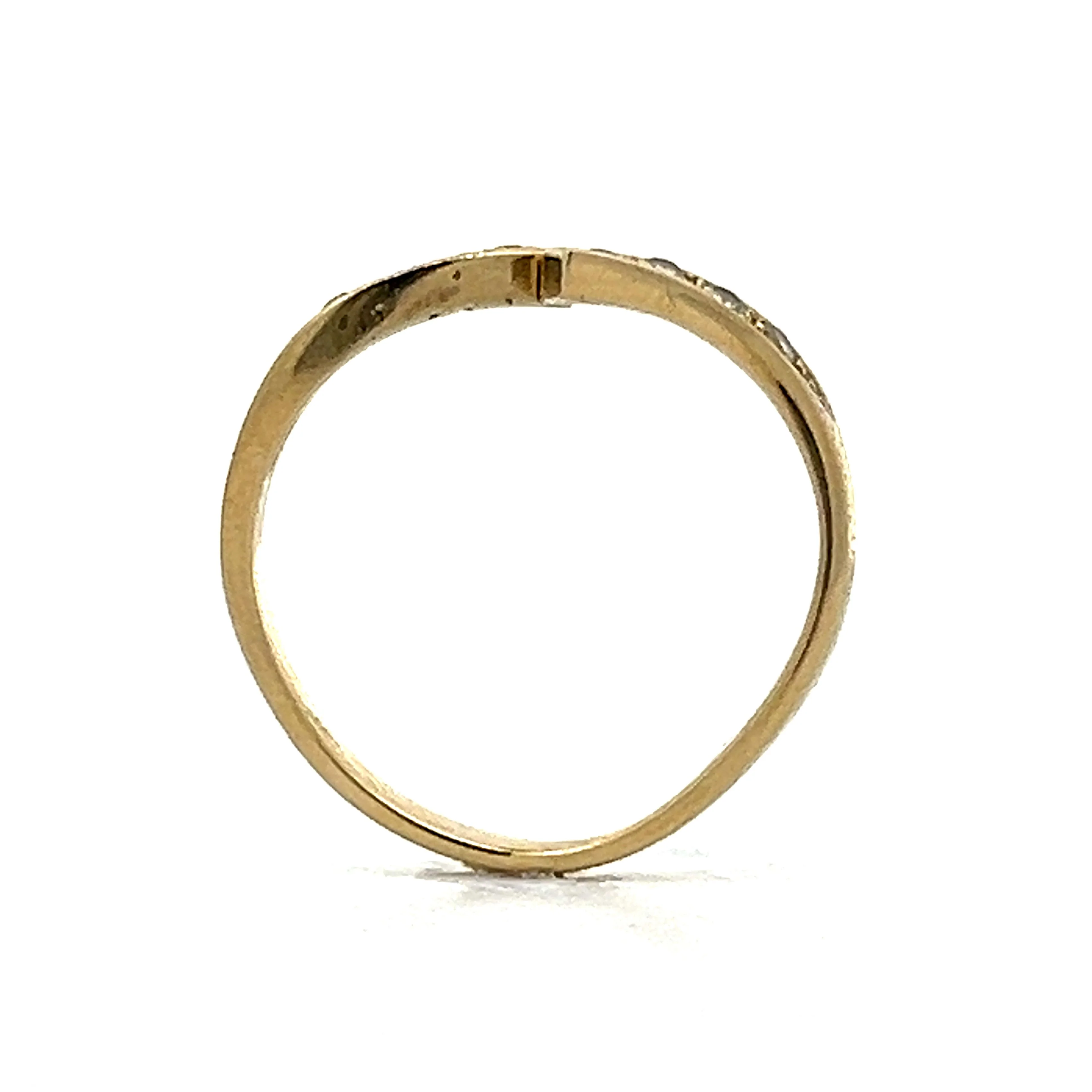.12 Diamond Bypass Stackable Band in 14k Yellow Gold - Image 4