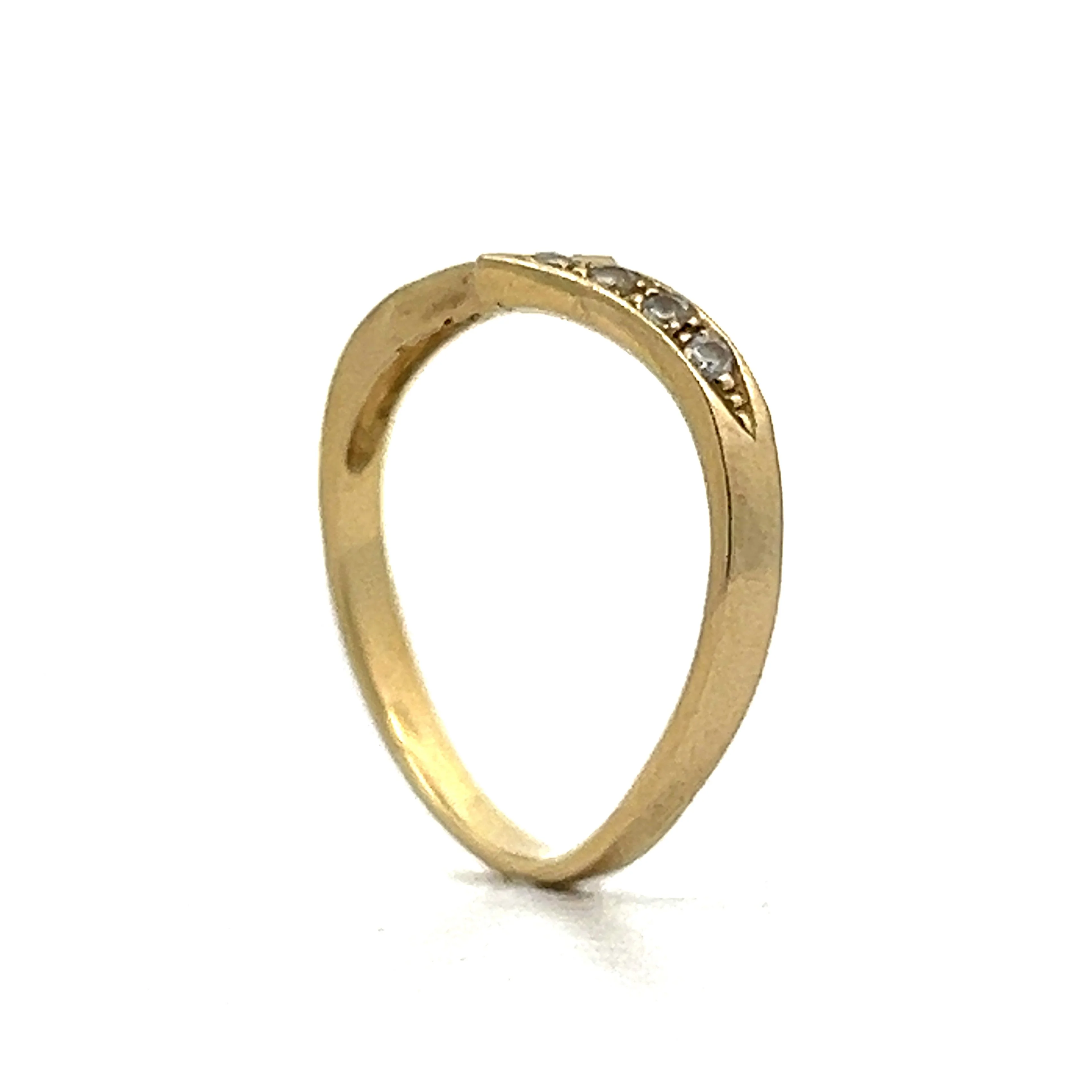 .12 Diamond Bypass Stackable Band in 14k Yellow Gold - Image 5