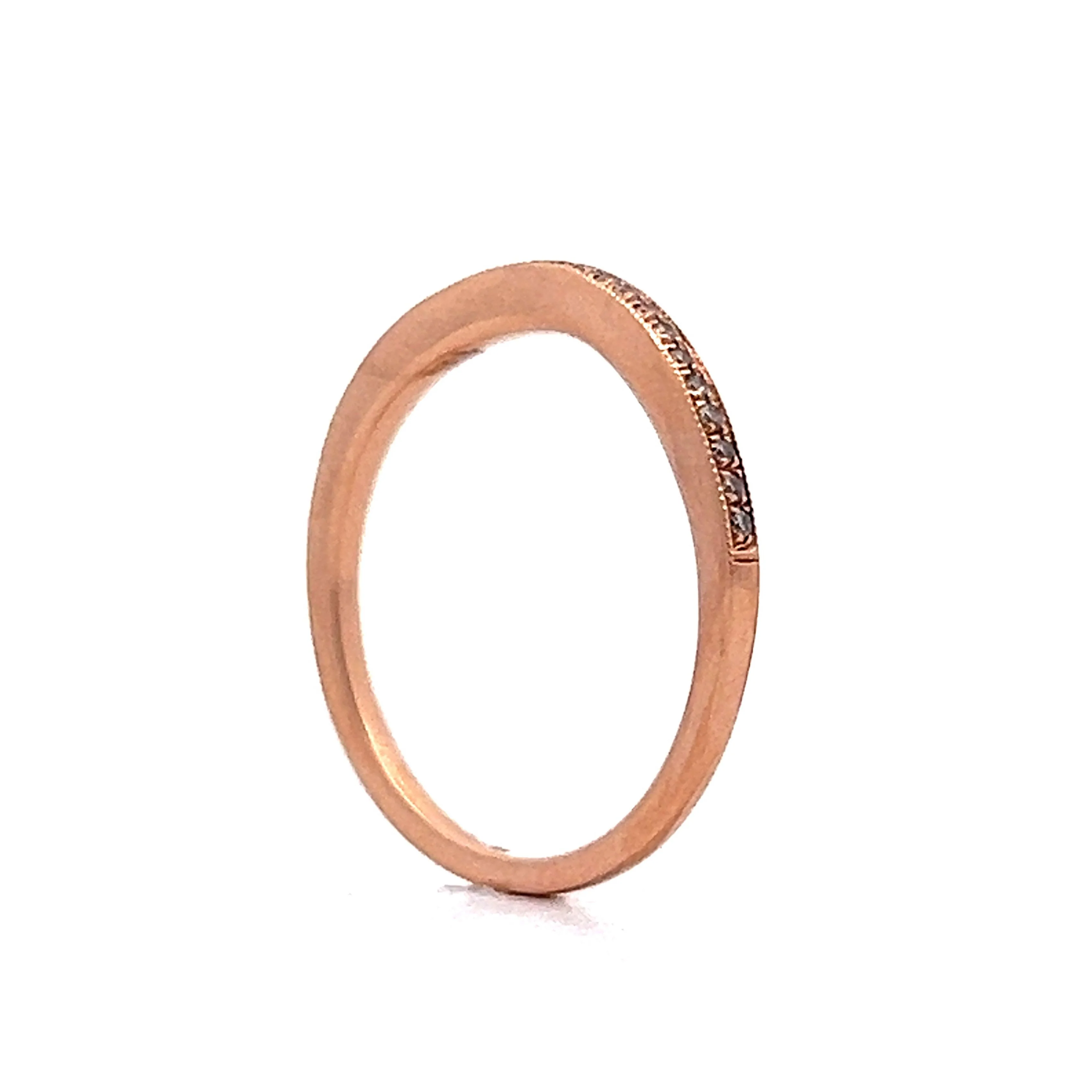 .12 Diamond Contour Wedding Band in 14k Rose Gold - Image 5
