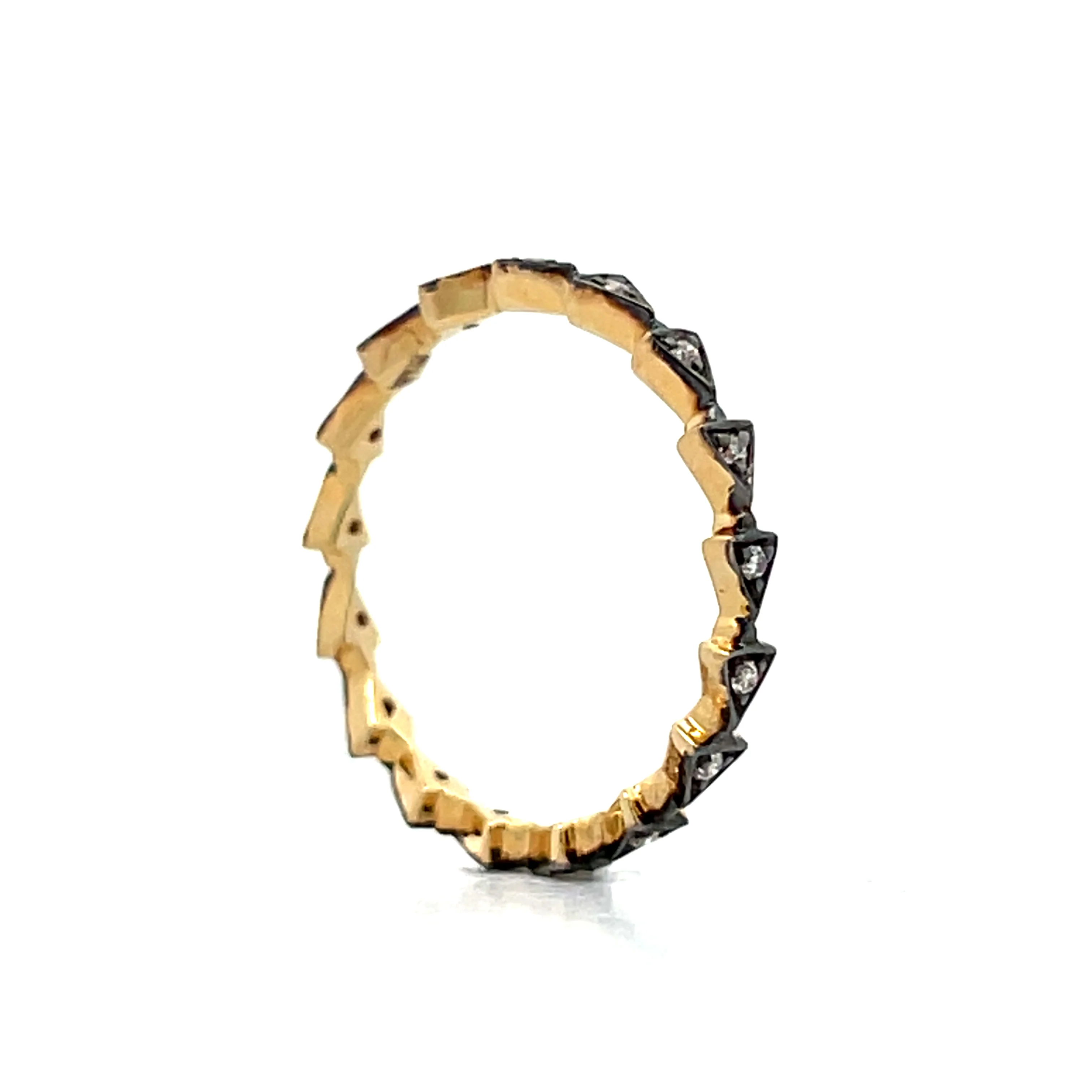 .12 Diamond Geometric Wedding Band in 18k - Image 6