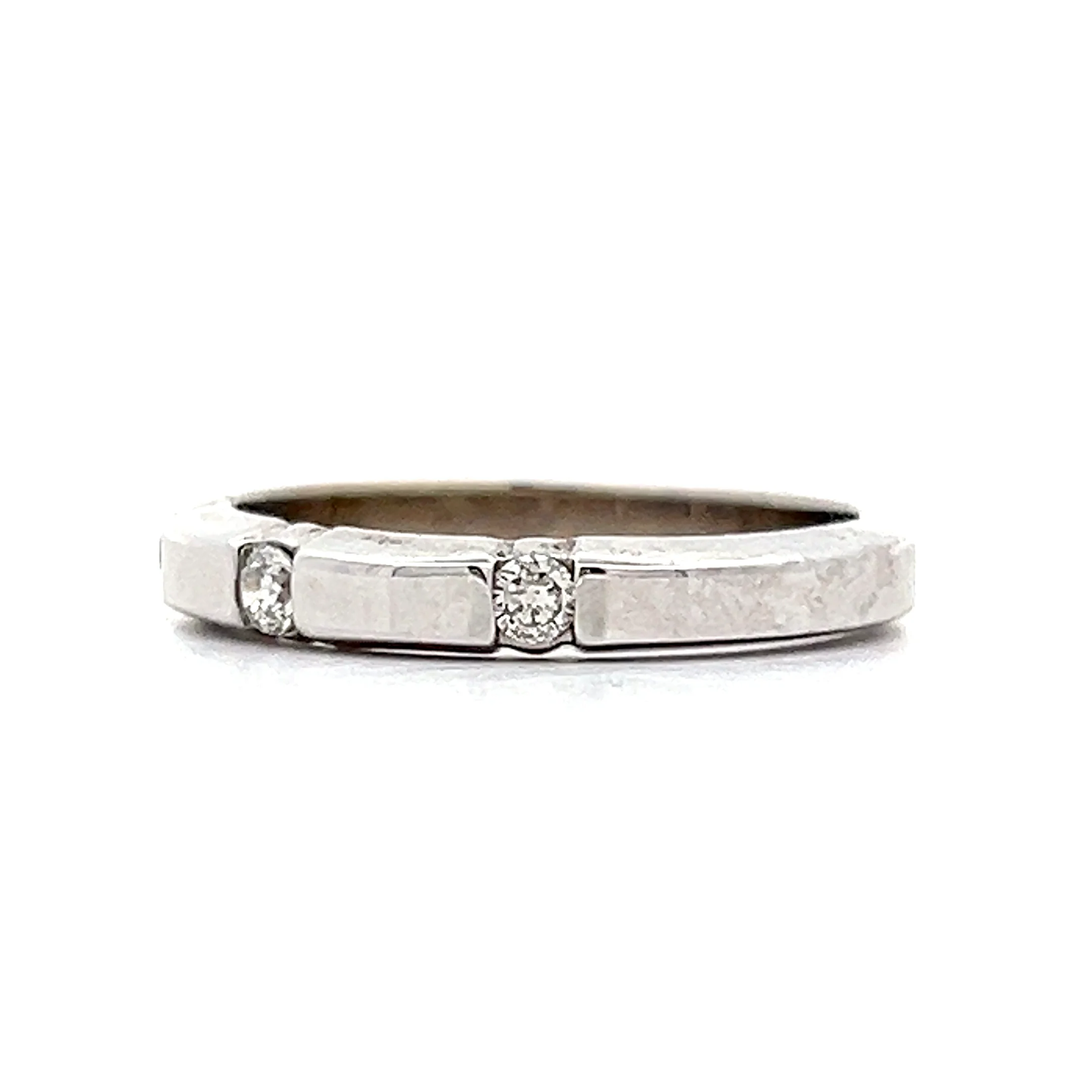 .12 Diamond Station Wedding Band in 14k White Gold - Image 2