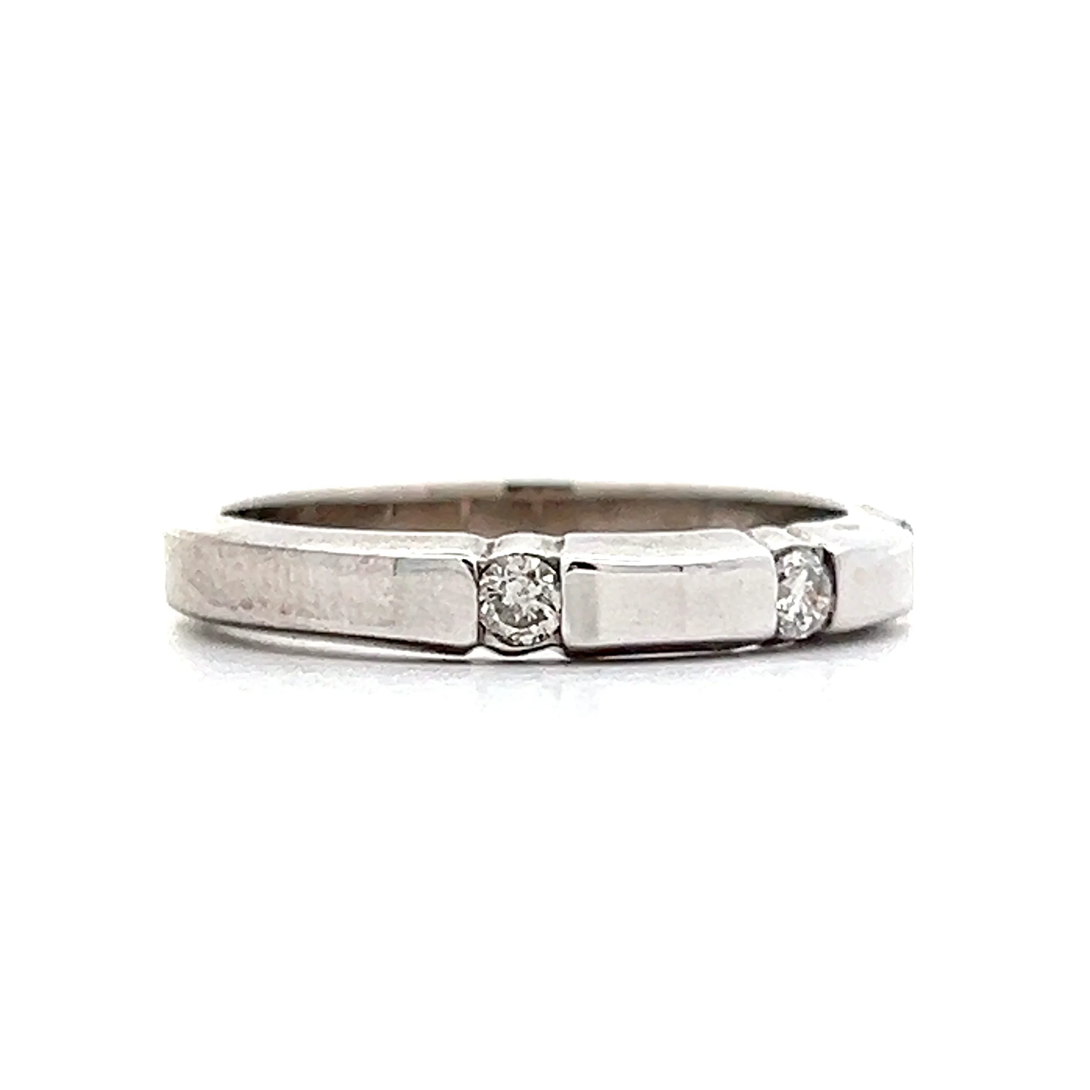 .12 Diamond Station Wedding Band in 14k White Gold - Image 3